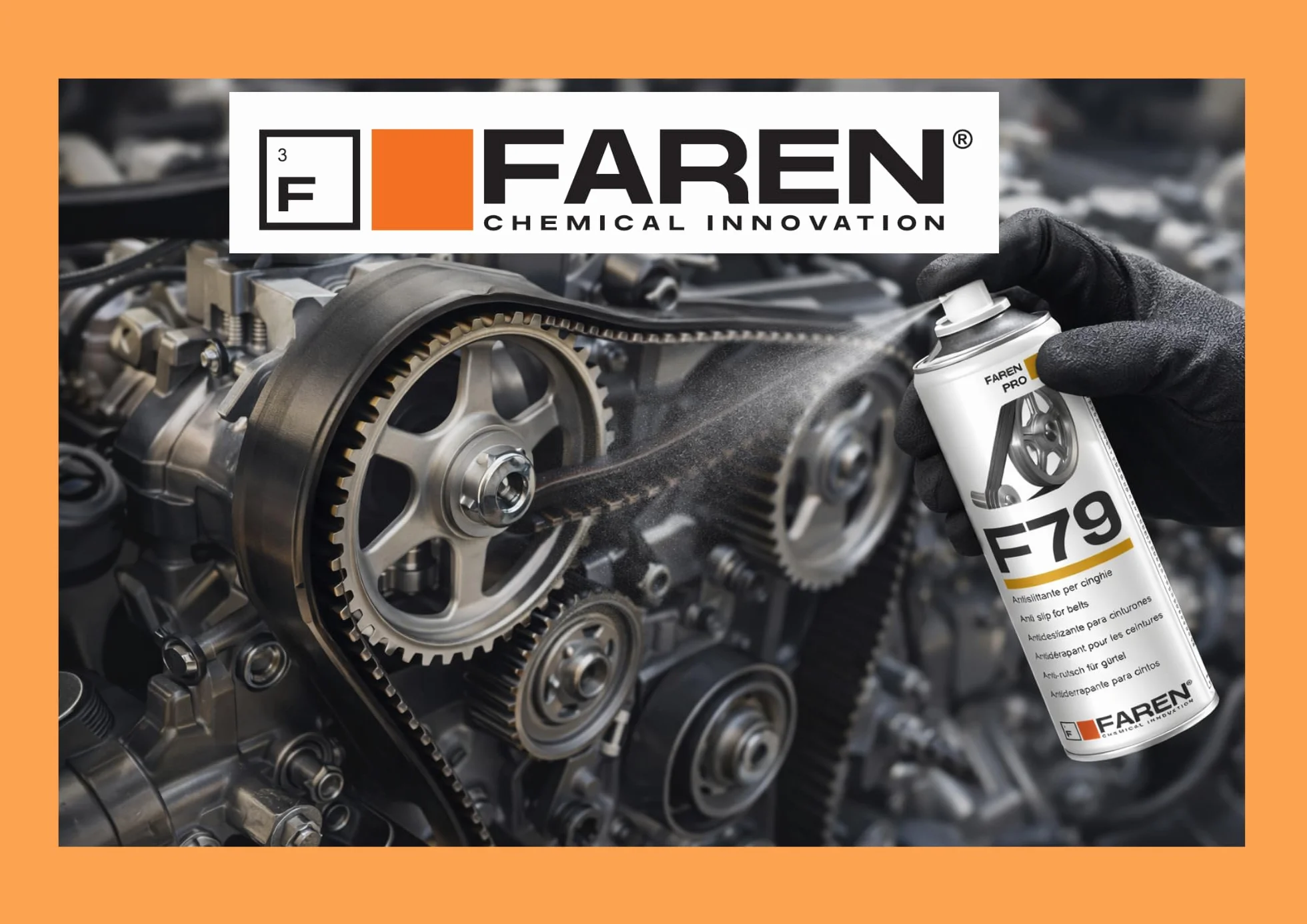 Faren F79 Antislittante per Cinghie Spray Antiscivolo per Trasmissioni 400ml (2 Pz)