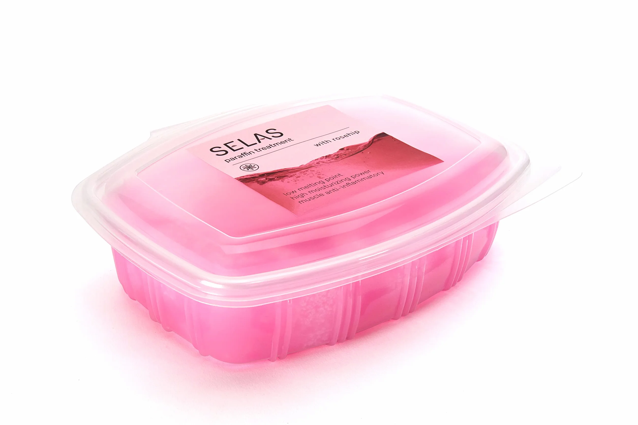 Paraffina di rosa canina 1.300ml (980g) SELAS. Per trattamenti estetici di mani e piedi. Riscaldata, idratante.