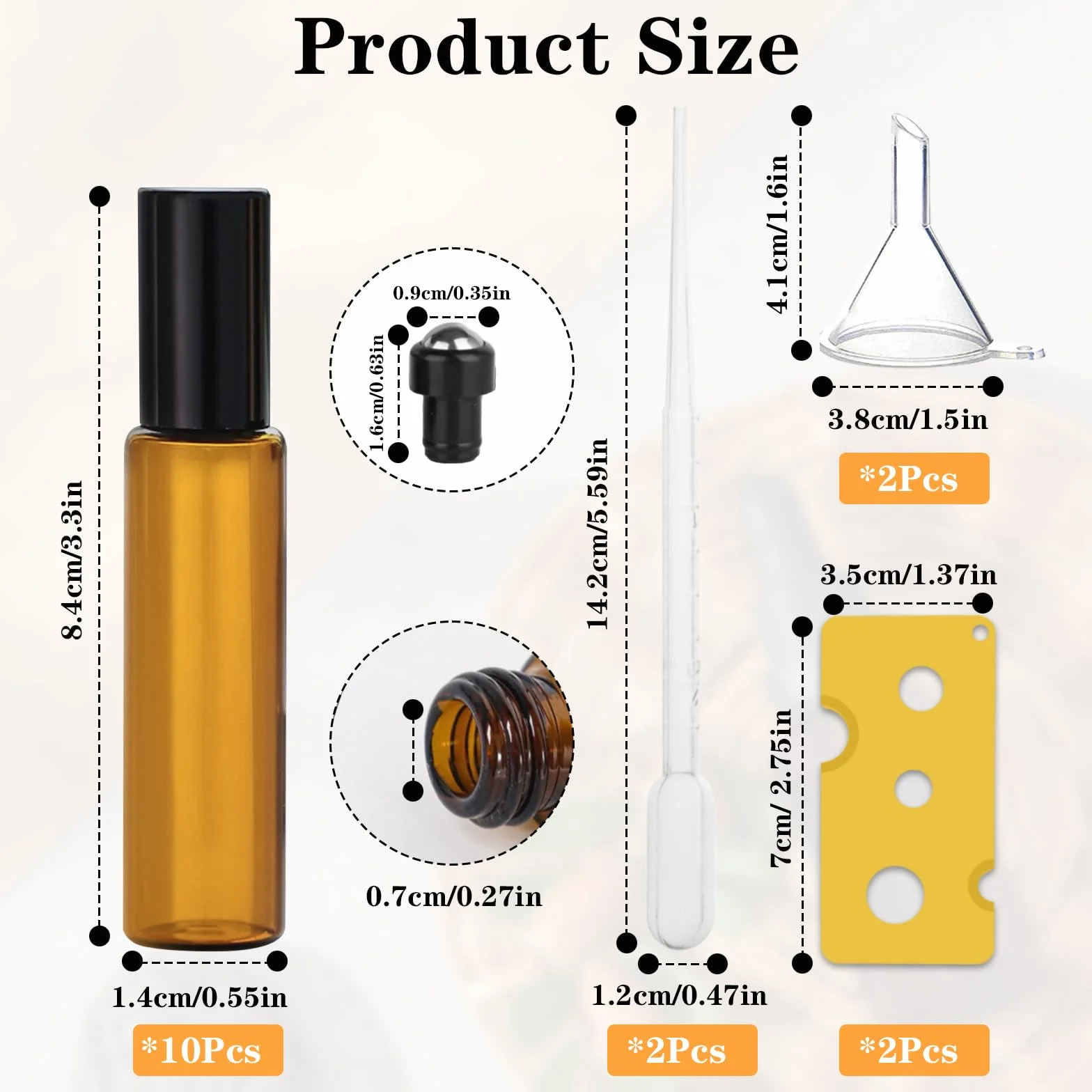 10 Pezzi Roll On Vuoto per Oli Essenziali 10ml, Marrone Bottiglie Vuote in Vetro con Sfera in Acciaio Inossidabile, Riutilizzabile, Boccette Vetro per Oli, Profumi, Cosmetici, Aromaterapia