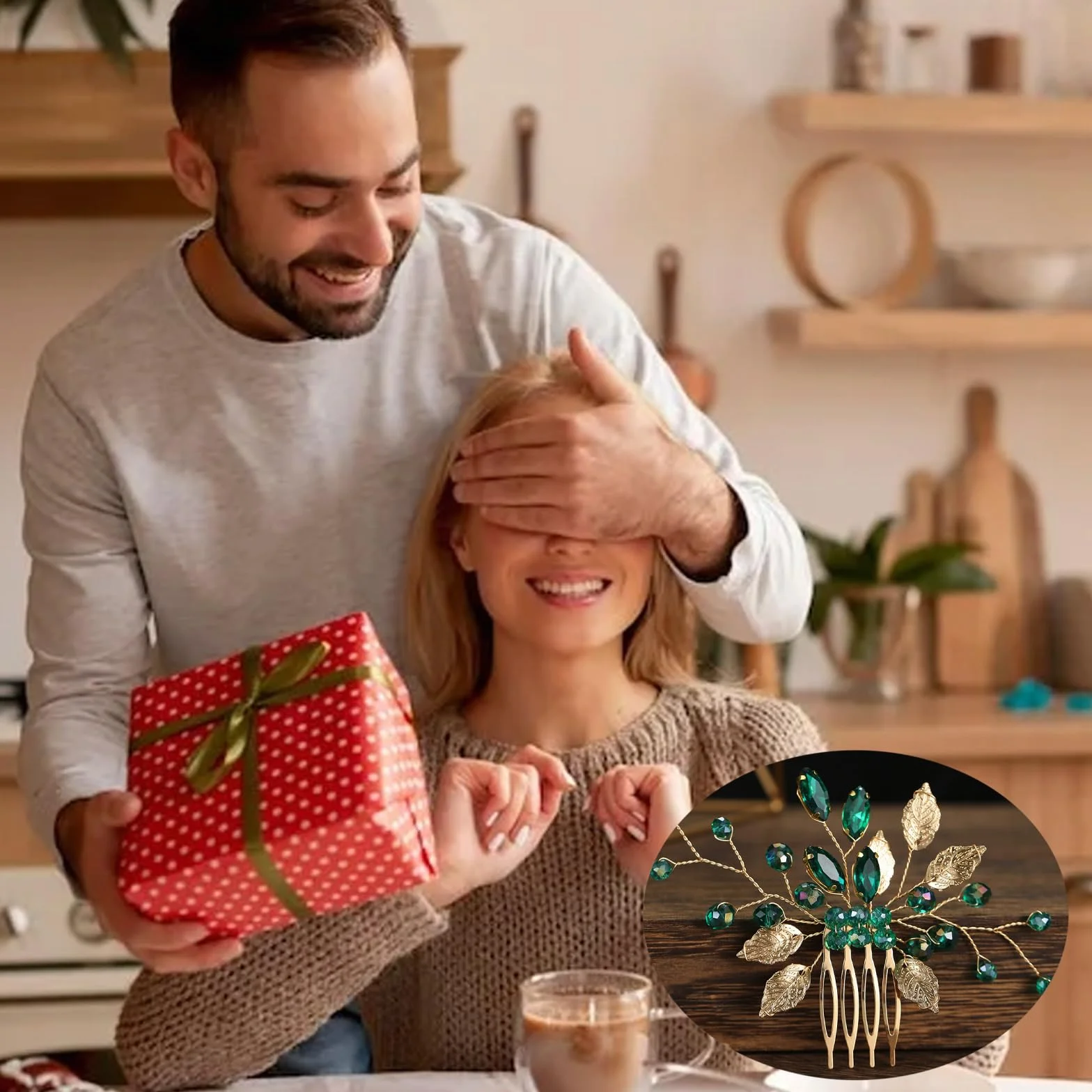 Accessori per capelli da sposa, accessori per capelli verdi, con strass scintillanti, fermagli per capelli, accessori per capelli per balli di fine anno, accessori per capelli francesi, gioielli per