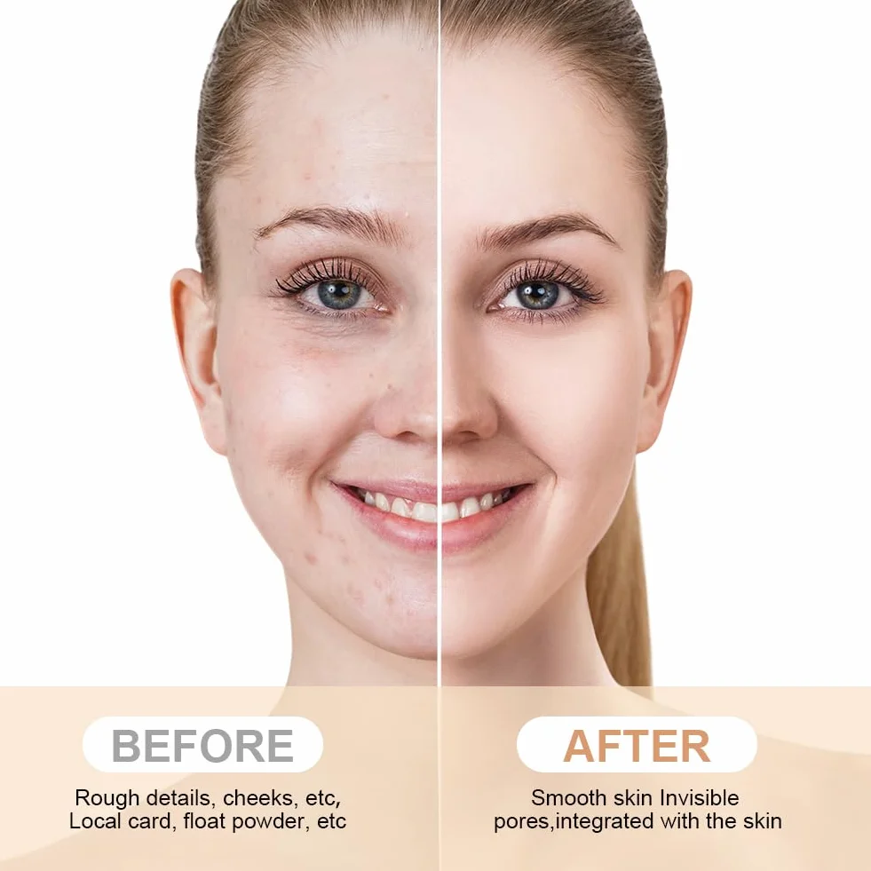 2 Pezzi Cushion Fondotinta CC Crema con Fungo Testa D'aria Coprente Imperfezioni, Fondotinta Lunga Durata Idratante, Correttore Naturale Tono Uniforme Della Pelle(Naturale)