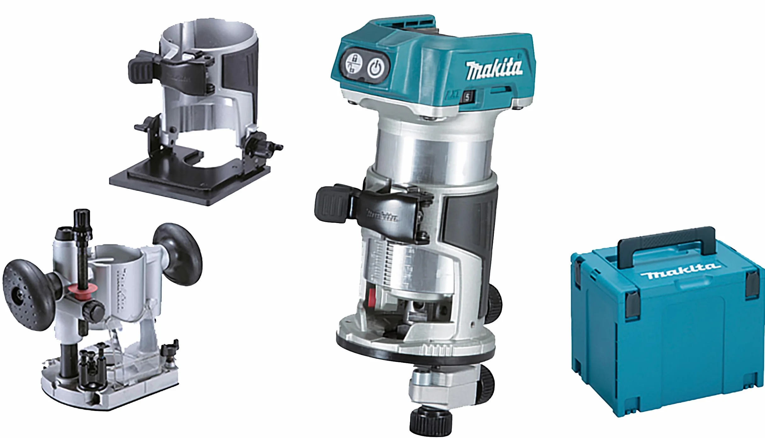 Makita DRT50ZJX2 Fresatrice Rifilatore 18V 3 basi