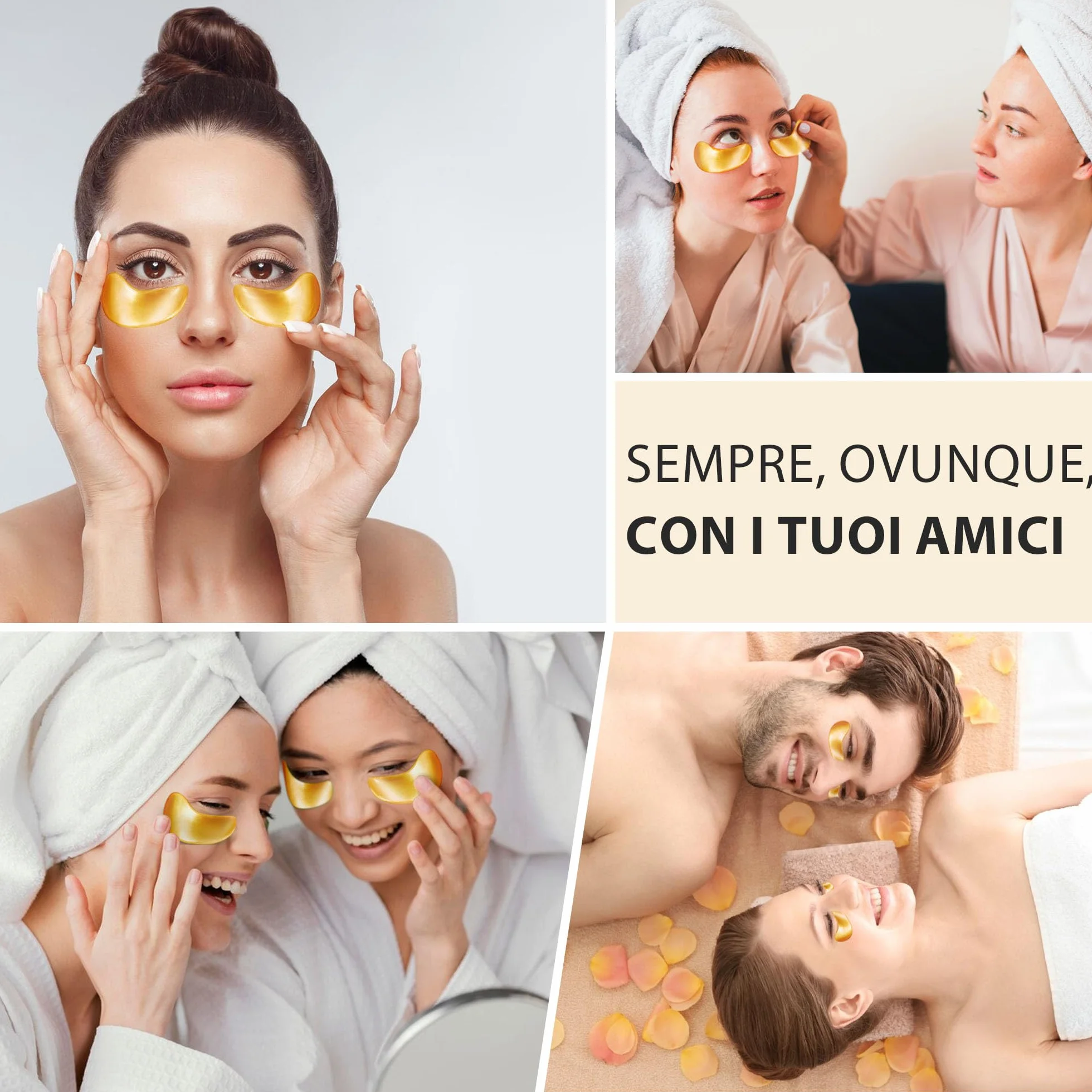 20 Paia Oro 24 carati Maschera per gli occhi Collagene Sotto gli occhi Maschera Cerotti per Occhiaia Gonfiore, Rinfrescare, Rivitalizzante, Viaggi, Rughe, Occhi Patch