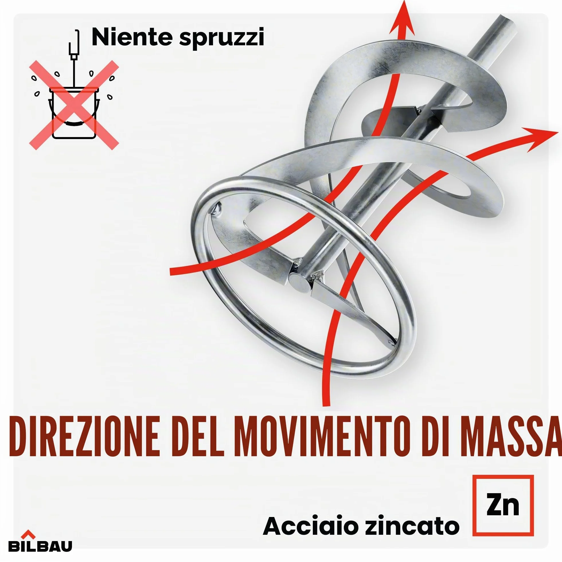 Miscelatore per malta 600W a spirale 40 cm SDS 80 mm x 400 mm