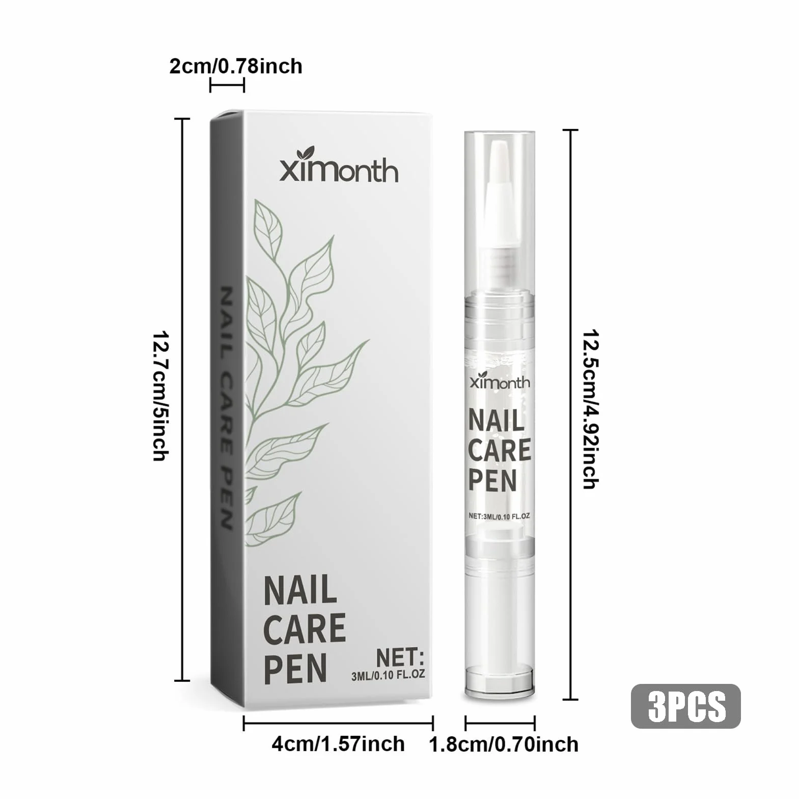 3 Pezzi Nail Care Pen, Arricchito con Olio di Jojoba, Olio di Cocco, Burro di Karitè, Estratto di Aloe Vera, Vitamina E