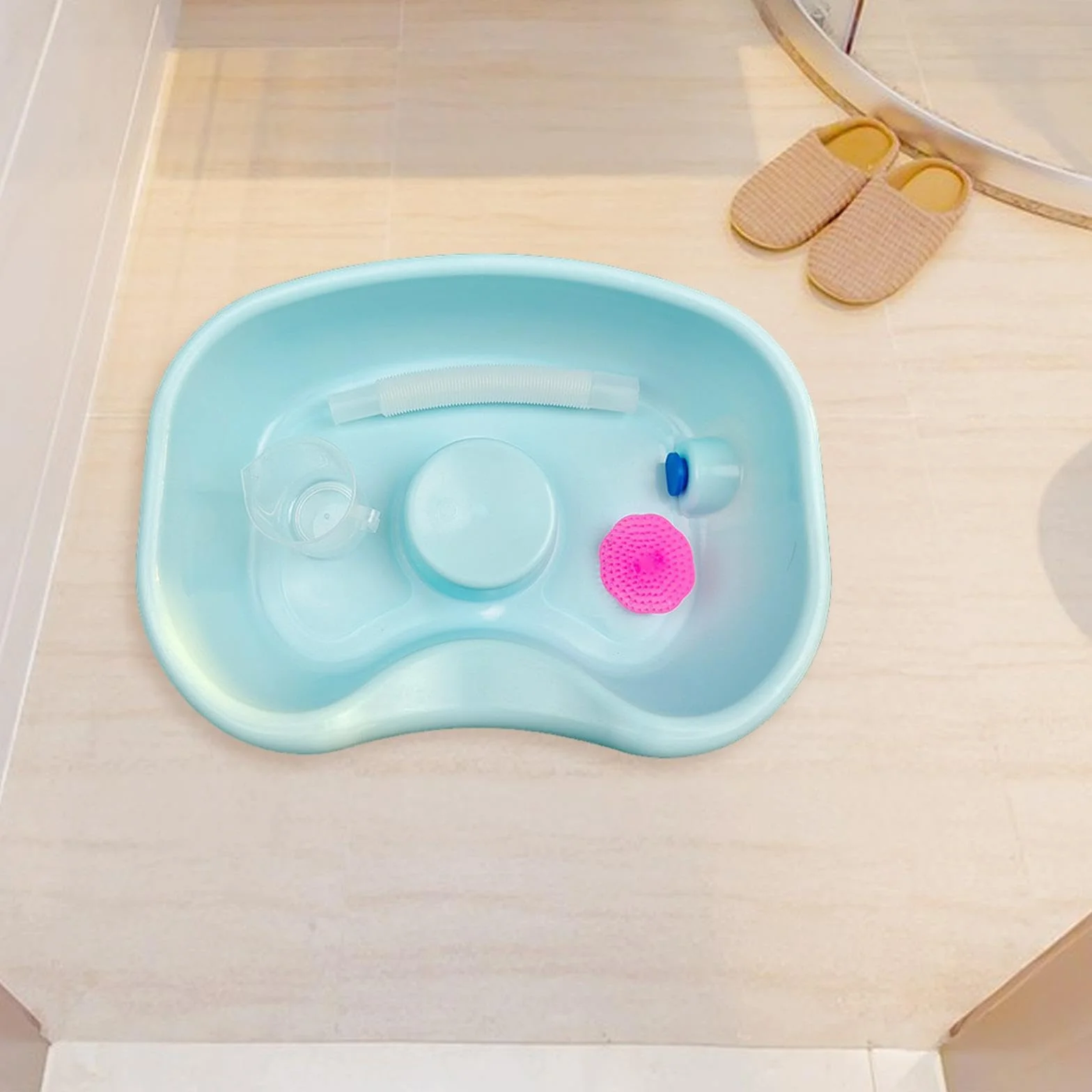 predolo Lavabo per capelli Lavabo per shampoo Ciotola Forniture per il lavaggio Lavare i capelli a letto Vassoio per lavare i capelli Bacinella per risciacquo, Verde