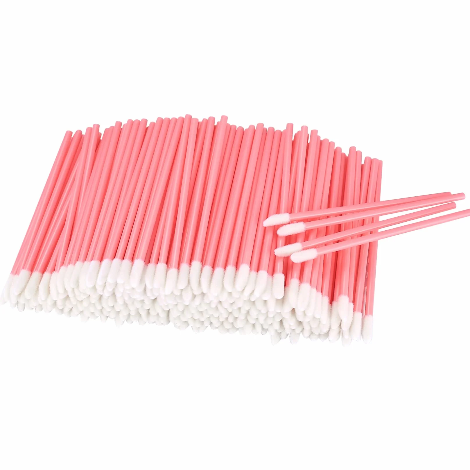 300 pezzi Spazzole per Labbra Rossetto, Pennelli Labbra, Trucco Pennello Bacchette Strumento Applicatore Trucco di Bellezza, Lip Gloss Applicatore Bacchette Pennello - Rosa