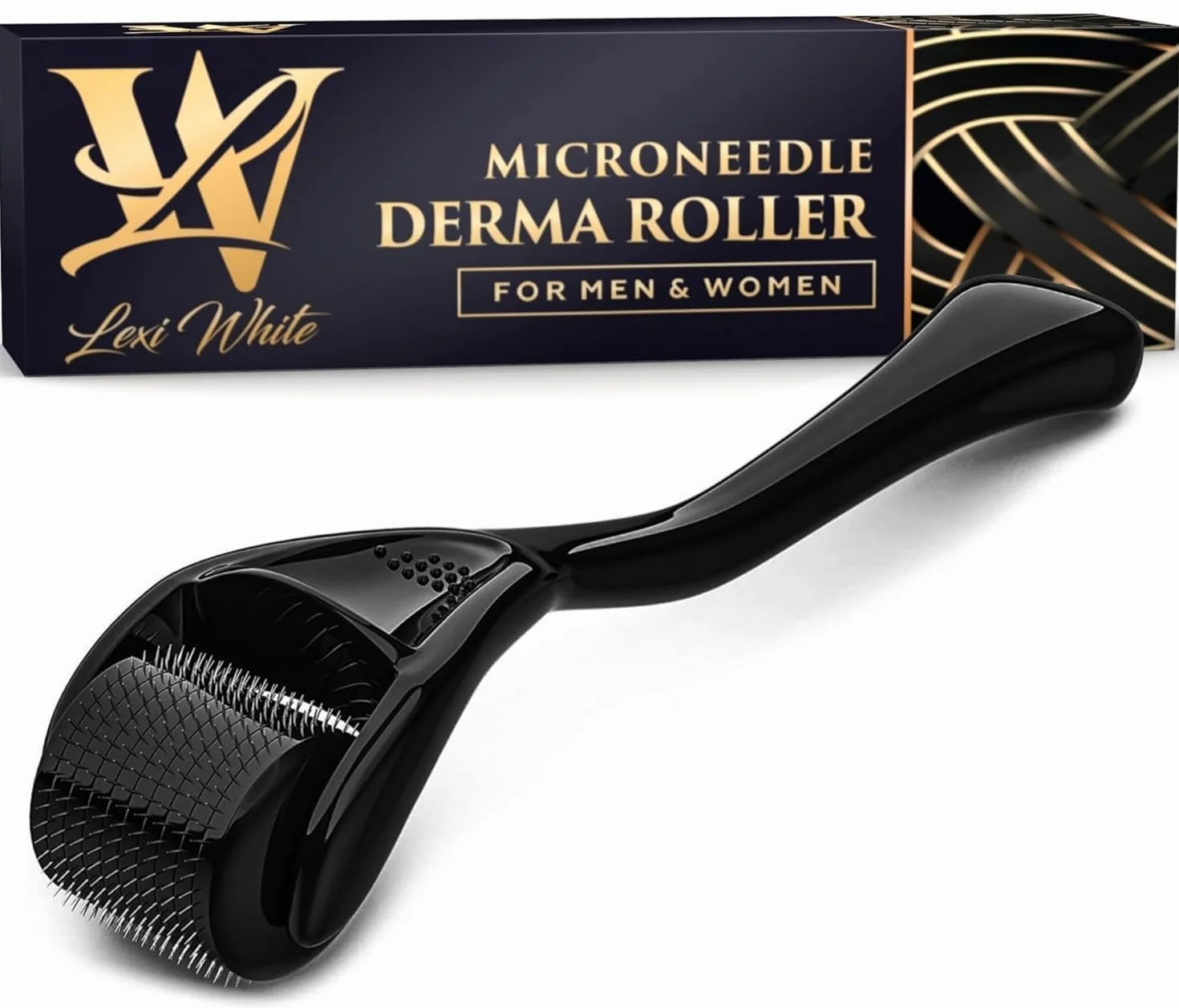 Derma Roller 1,0mm per pelle, dermaroller capelli e barba - Rullo microneedling in titanio per viso
