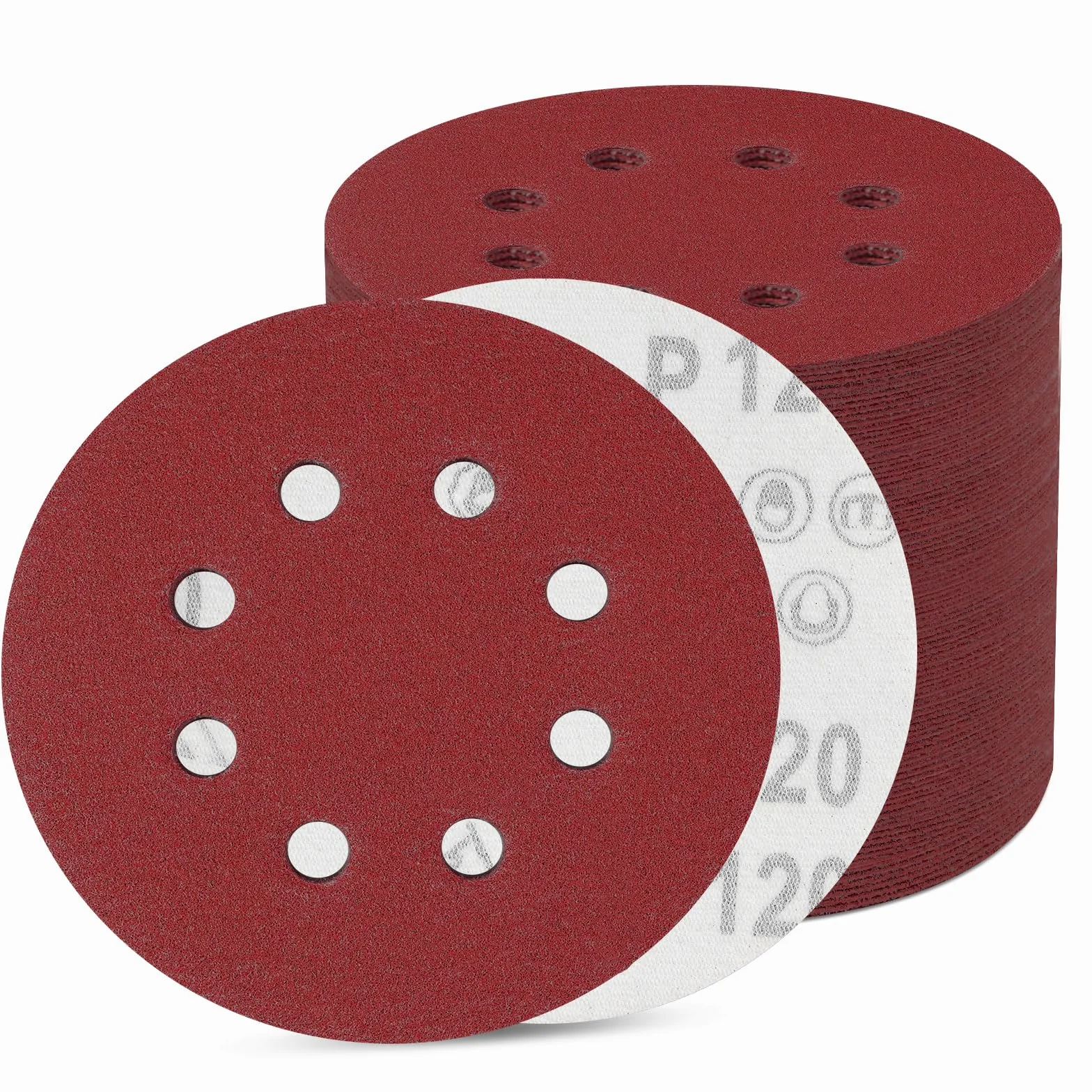 Carta vetrata 125 mm 8 fori grana 120 100 pezzi dischi abrasivi