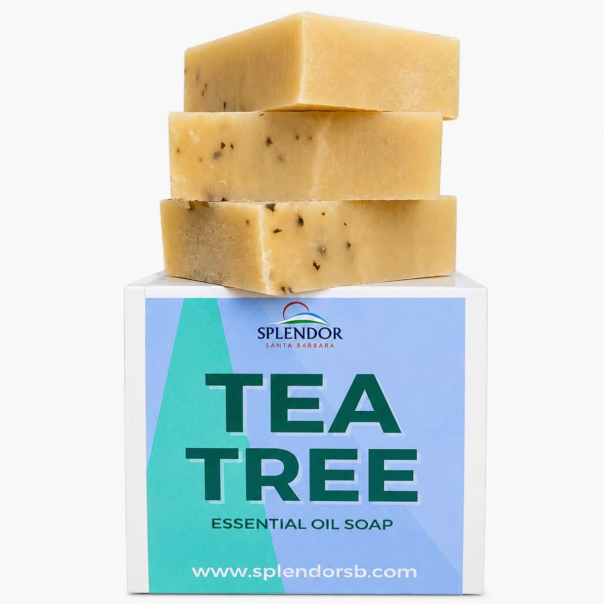 Tea Tree - Sapone puro al cocco con spirulina biologica, realizzato a mano, vegano, tutti naturali, idratanti, con AAA + olio essenziale australiano di grado terapeutico