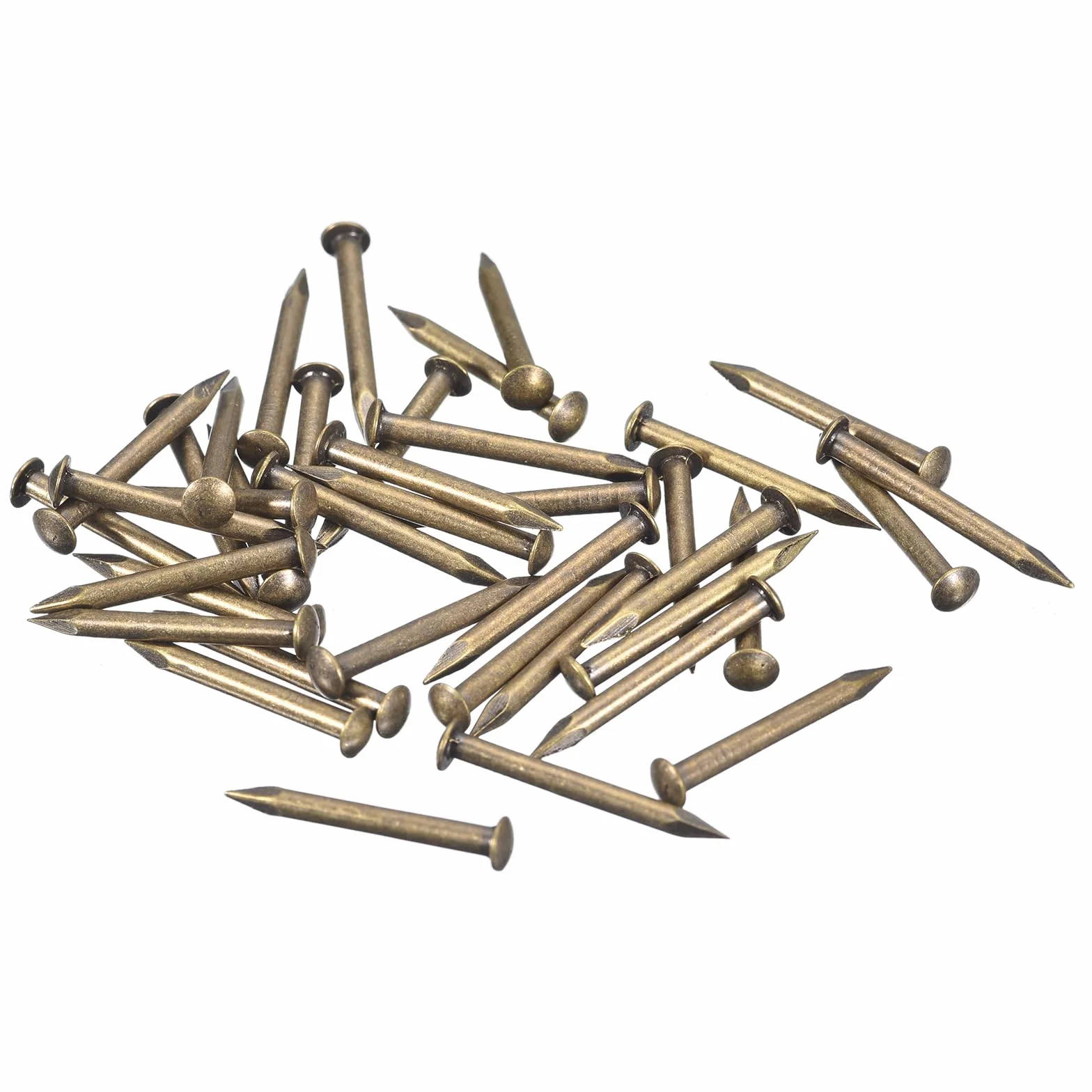 QUARKZMAN 70Pz Chiodi in Ottone 2x20mm(DxL) per Quadri Muro Testa Rotonda Piccoli Hardware Fai da Te