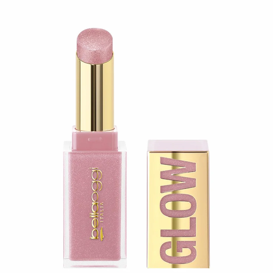 bellaoggi Glow Affair Rossetto Luminoso SOFT ROSE - Lip Gloss Labbra - Lucidalabbra con Perle di Vetro Finish 3D - Colore Modulabile - Idratante con Acido Ialuronico - Made in Italy