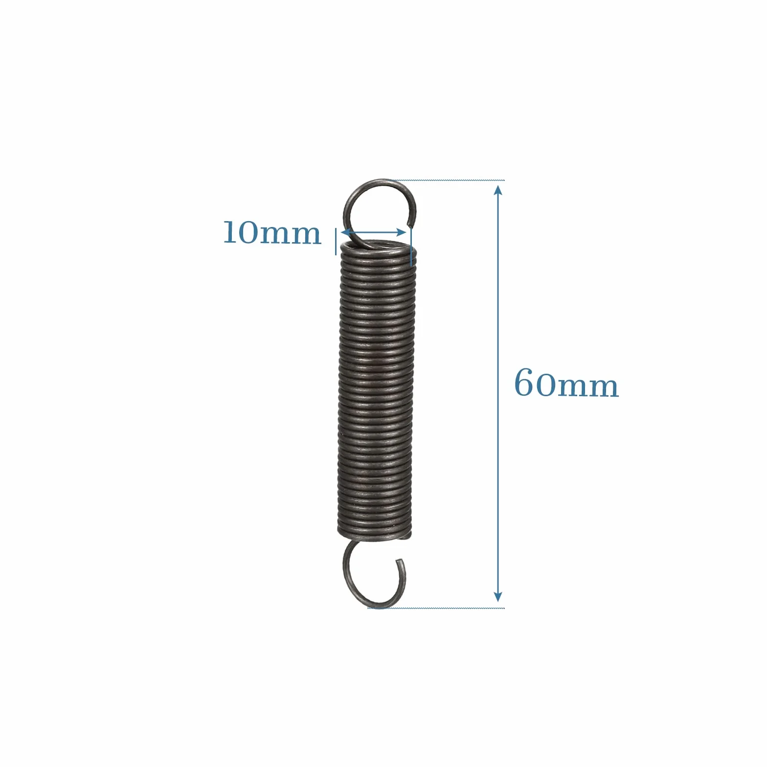 Sprężyna Naciągowa 60mm QUARKZMAN Podwójny Hak Metalowa Spirala