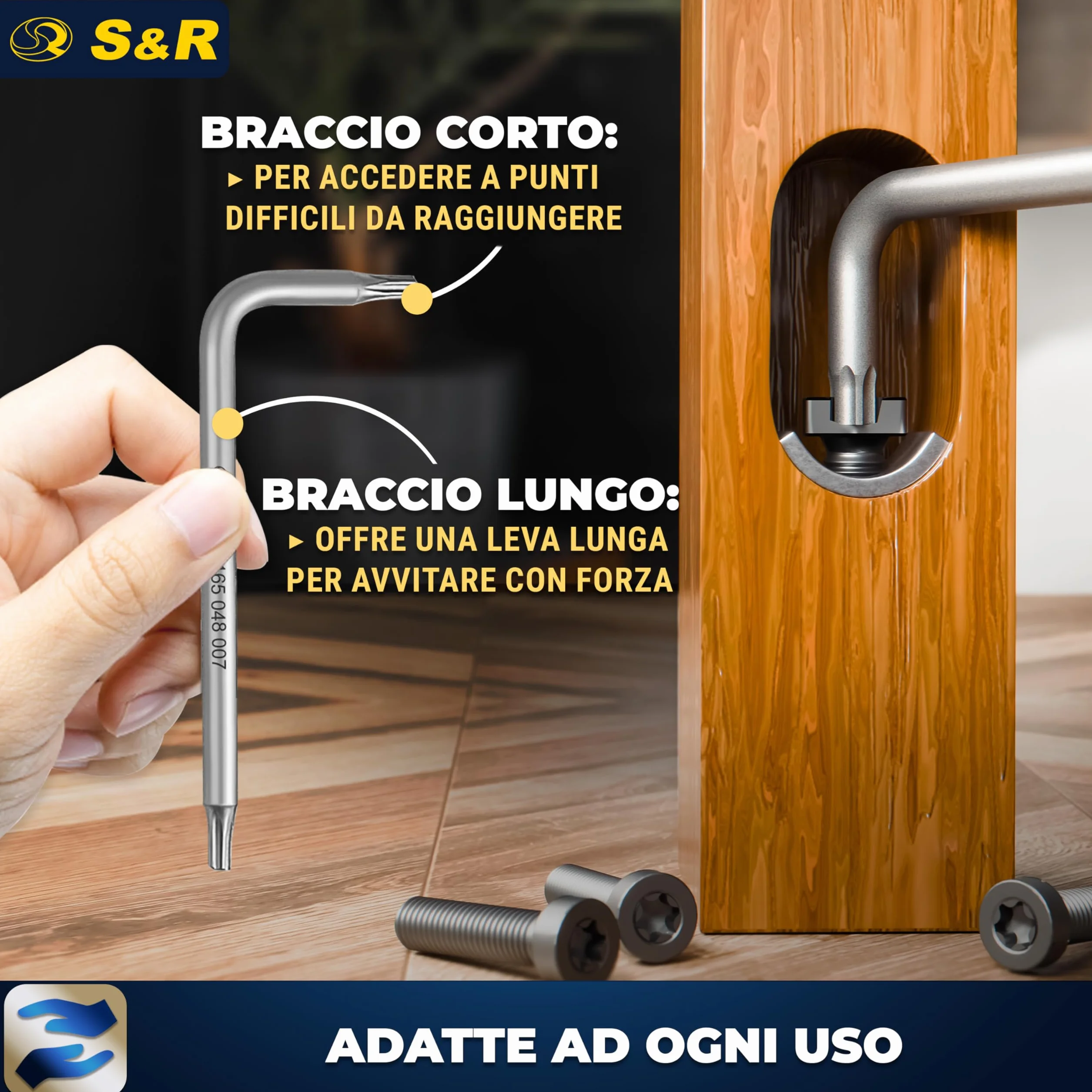 S&R Zestaw kluczy Torx i Allen 15 szt. TX6-TX60 w składanym uchwycie