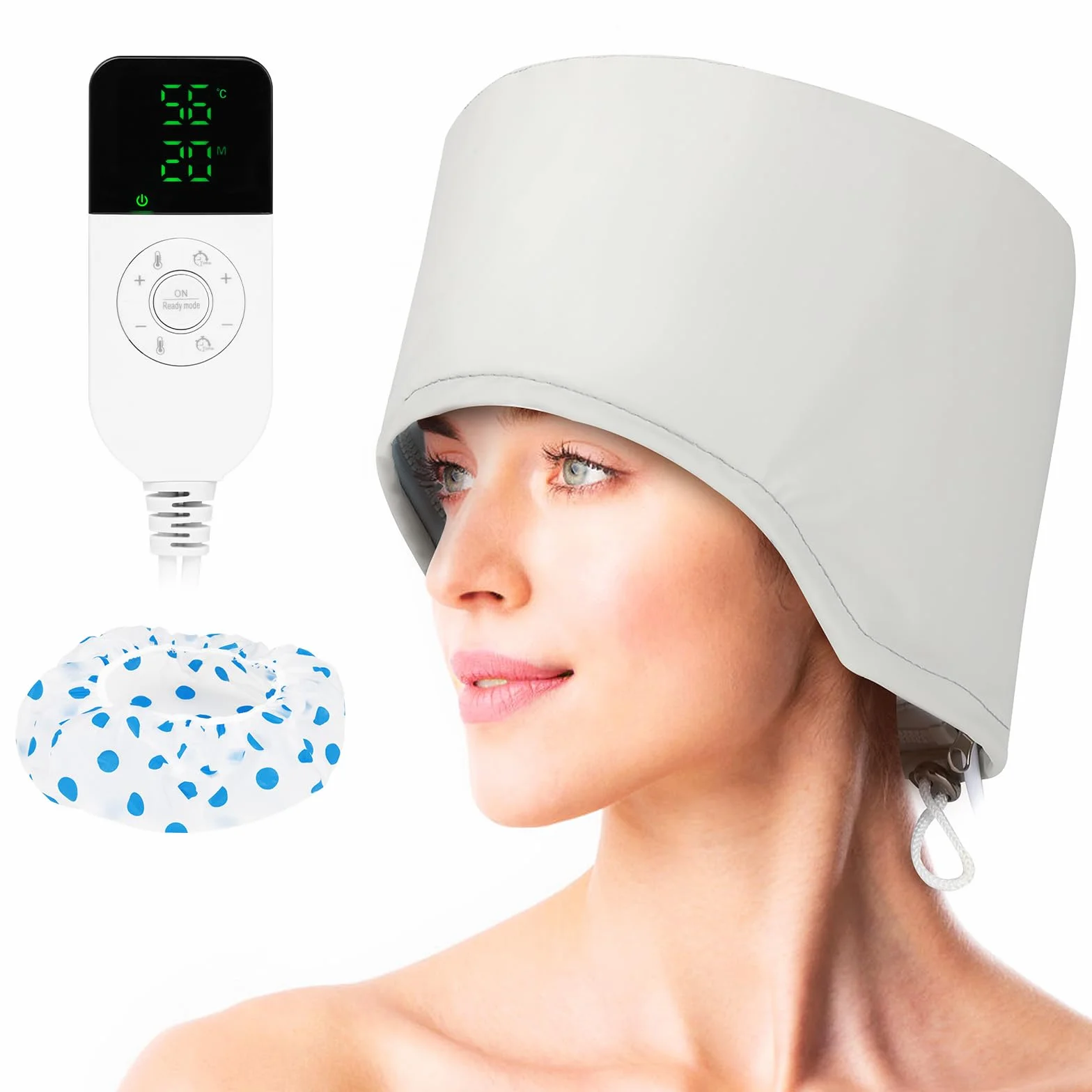 Cappellino per Capelli Elettrico, Trattamento per Capelli Caldi SPTHTHHPY, 2 temperature regolabili SPA Multifunzionale di Bellezza Nutrizionale dei Capelli del Cappello a Vapore