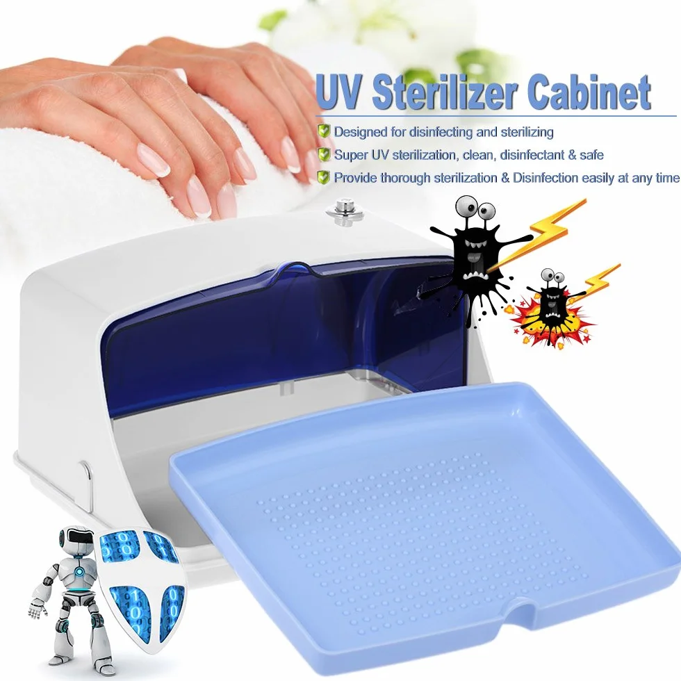 5W Sterilizzatore UV Cleaner Box, multifunzionale Disinfezione Cabinet, Strumento professionale per nail art Strumento per sterilizzatore a temperatura vassoio, 220V Spina UE