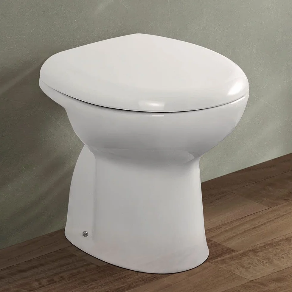 Inbagno Clara Vaso WC a Terra Ceramica Bianca Design Moderno