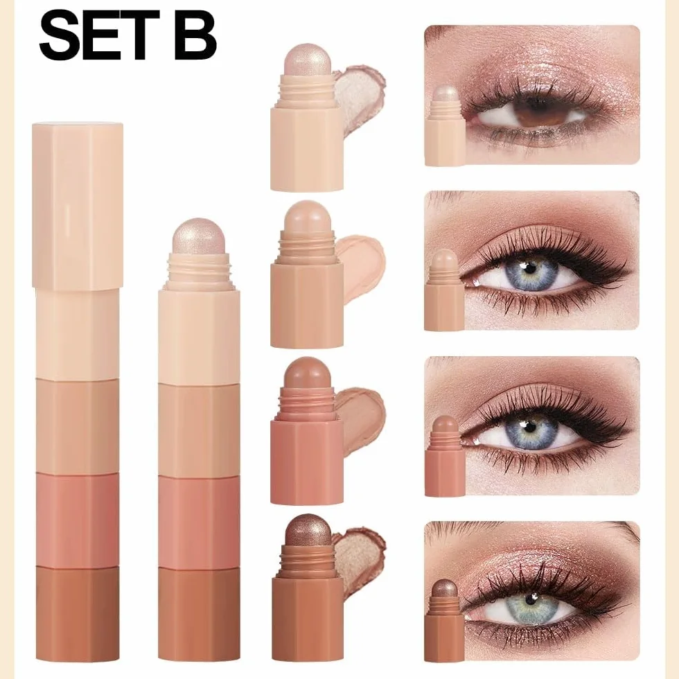 8 bastoncini per ombretti colorati, morbidi e cremosi opachi e brillanti, per ombretti delicati e brillanti, per ombretto e ombretto, per viso e eyeshadow Pen, Highly pigmented Eyeshadow Crayon