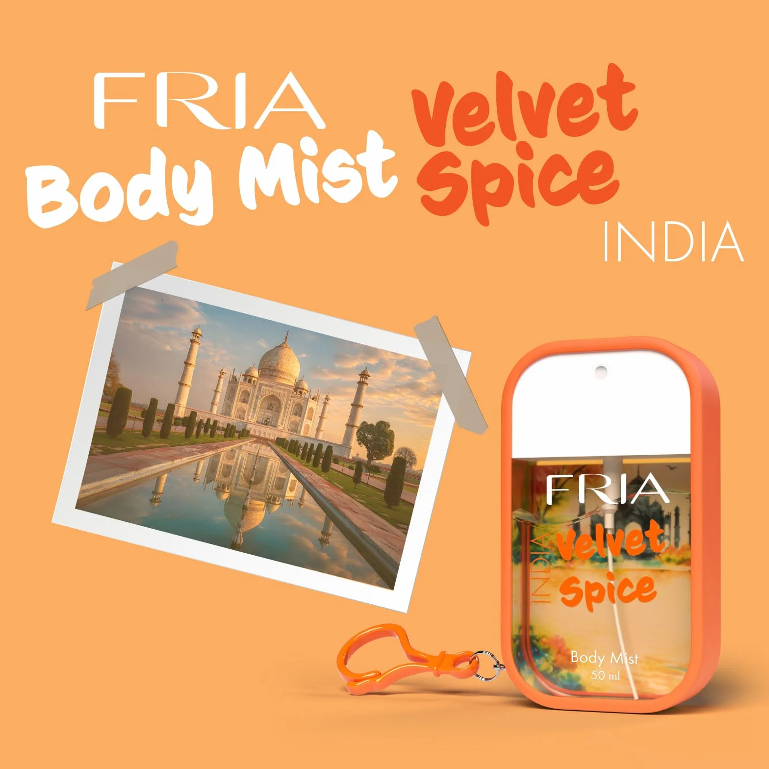 Fria Body Mist, Acqua Profumata Uomo e Donna, Fragranza Velvet Spice Speziata con Cardamomo, Zafferano e Vaniglia, Spray Corpo, 50 ml