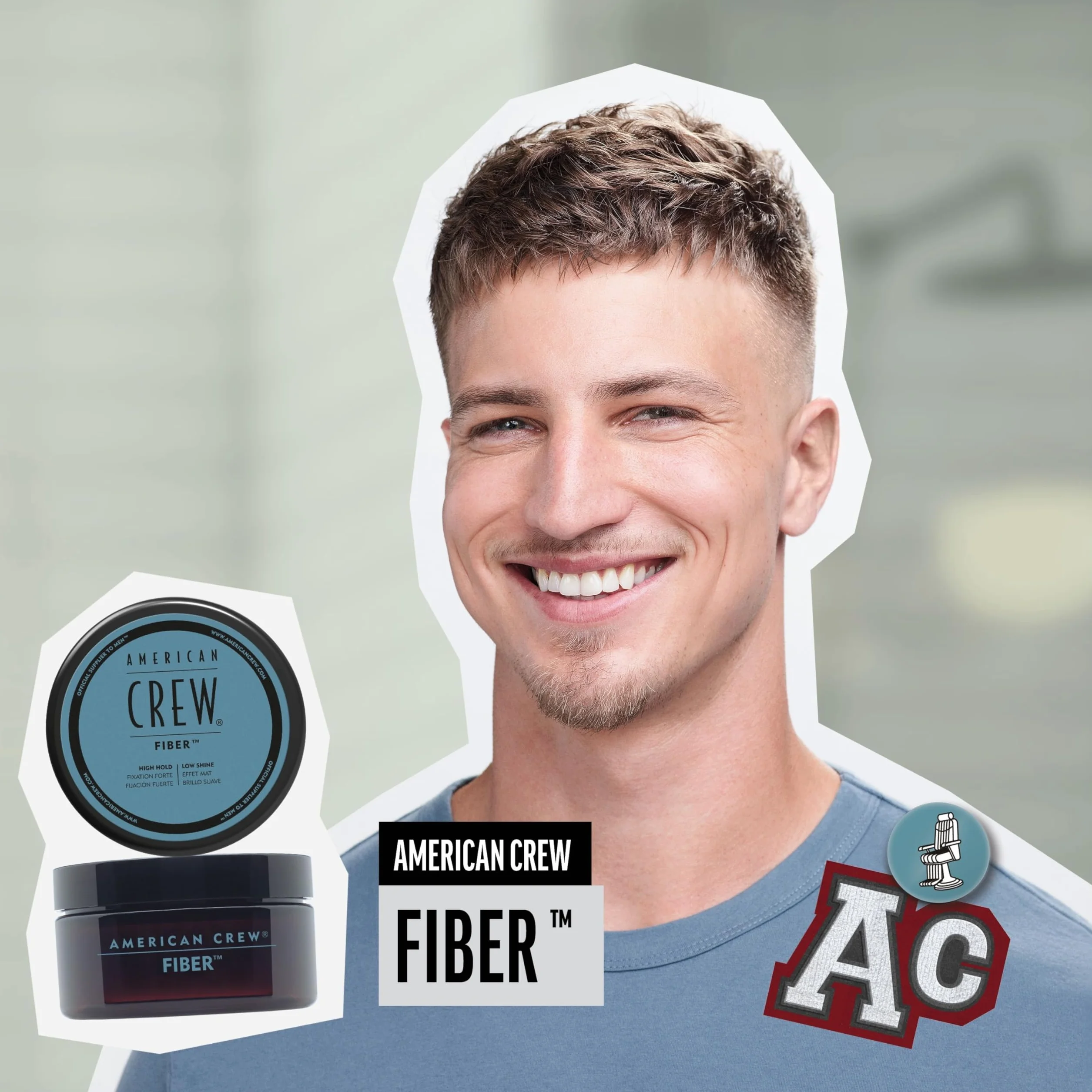 American Crew Fiber Cera Fibroso Per L'uomo, 3 Once, Azzurro, 85 Grammo