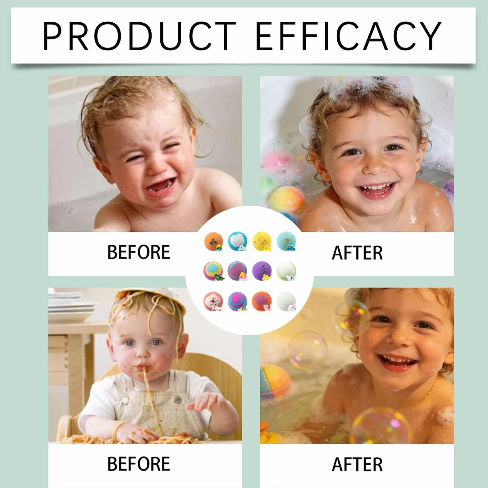Kit di Bagno con Bombette Effervescenti Set da 12 Pezzi Variopinte | Set Giocattolo di Effervescenti per il Bagno per Favors Regalo, Riempicalze, Relax, Bambini e Bambine