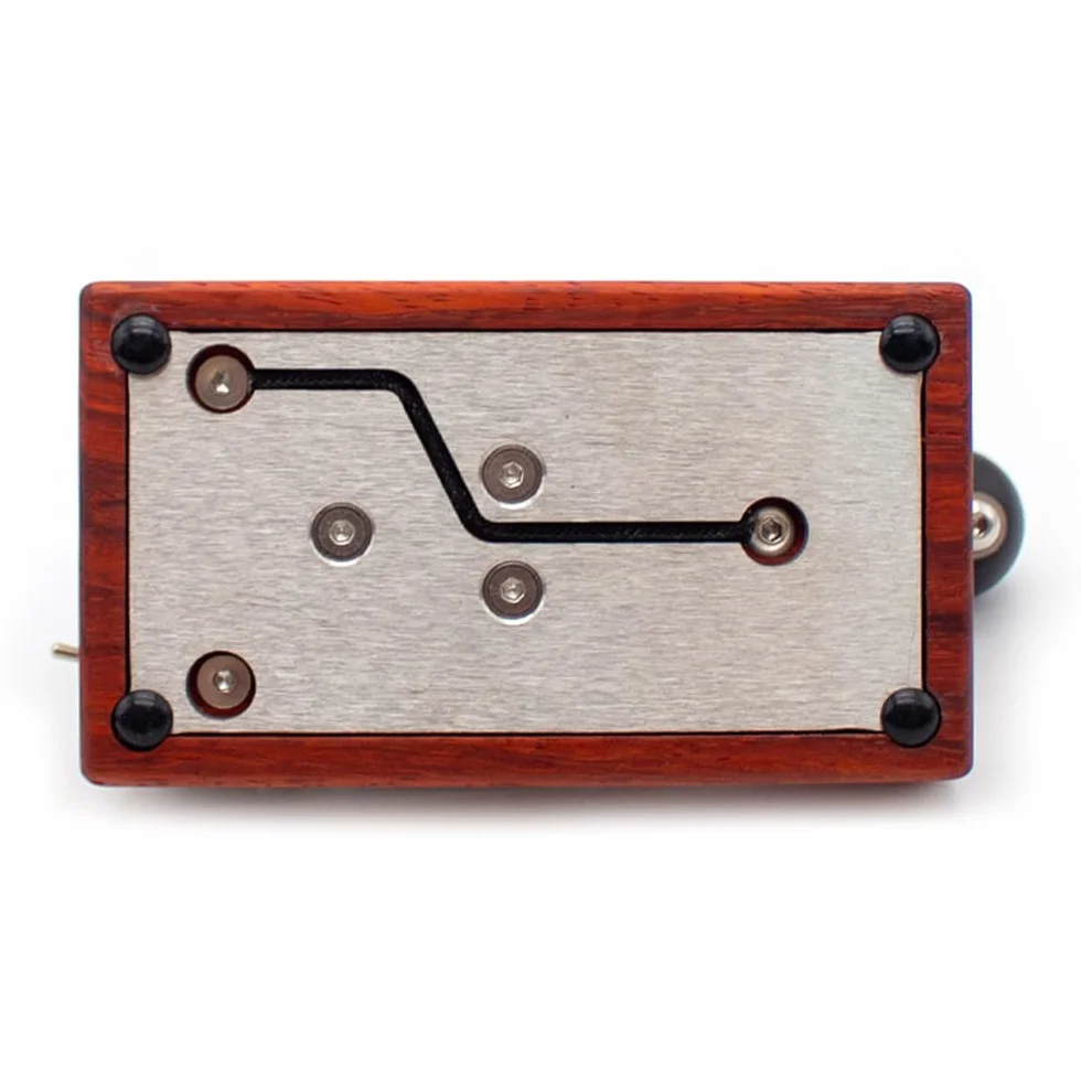 Tasto Dritto Codice Morse, Tasto Telegrafico Manuale con Feedback Sonoro e Luminoso, Strumento Comunicazione Radio Vintage, Base in Legno Rosso