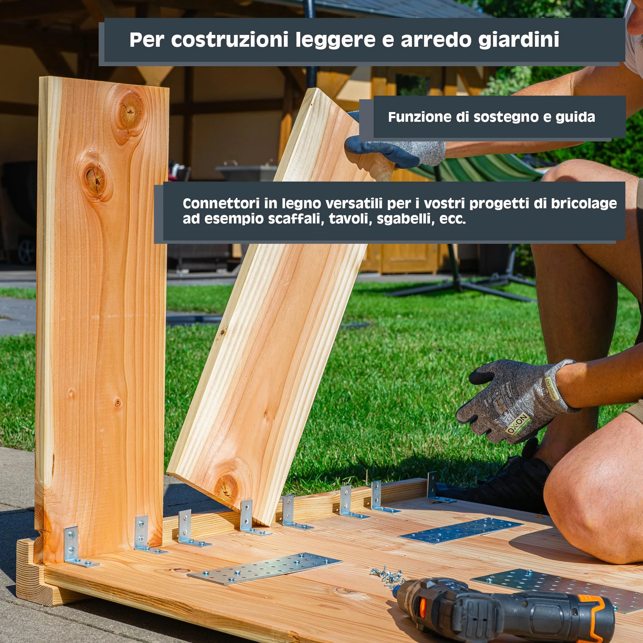HELPMATE 48 pezzi angolari a sedia 30x30x14 mm acciaio zincato blu per mobili fai da te