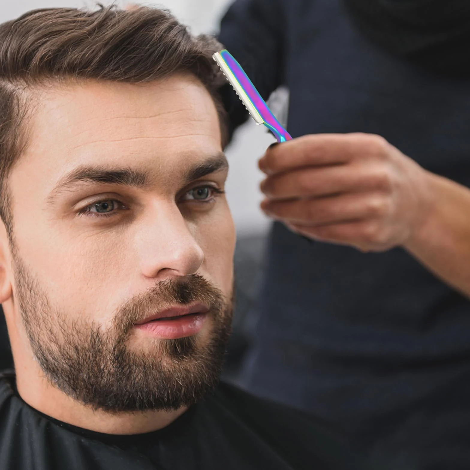 Professionale Rasoio per Sfoltire i Capelli - Hair Styling Razor con Pettole da Taglio Testurizzante per Diradamento e Acconciature