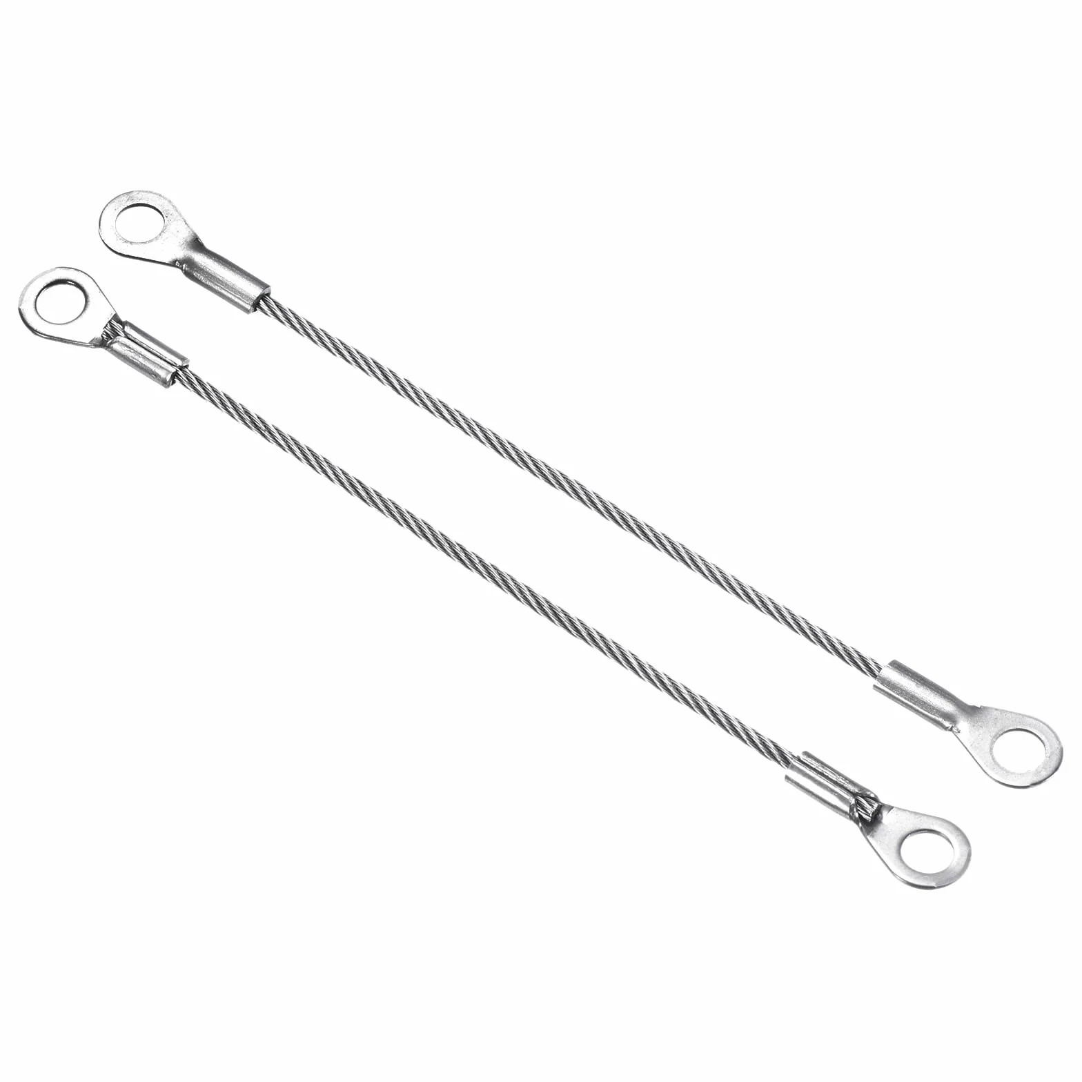 PATIKIL Acciaio Inossidabile Cavo di Sicurezza 2mmx10cm 6pz Occhielli Terminati Filo Corda per Valigie