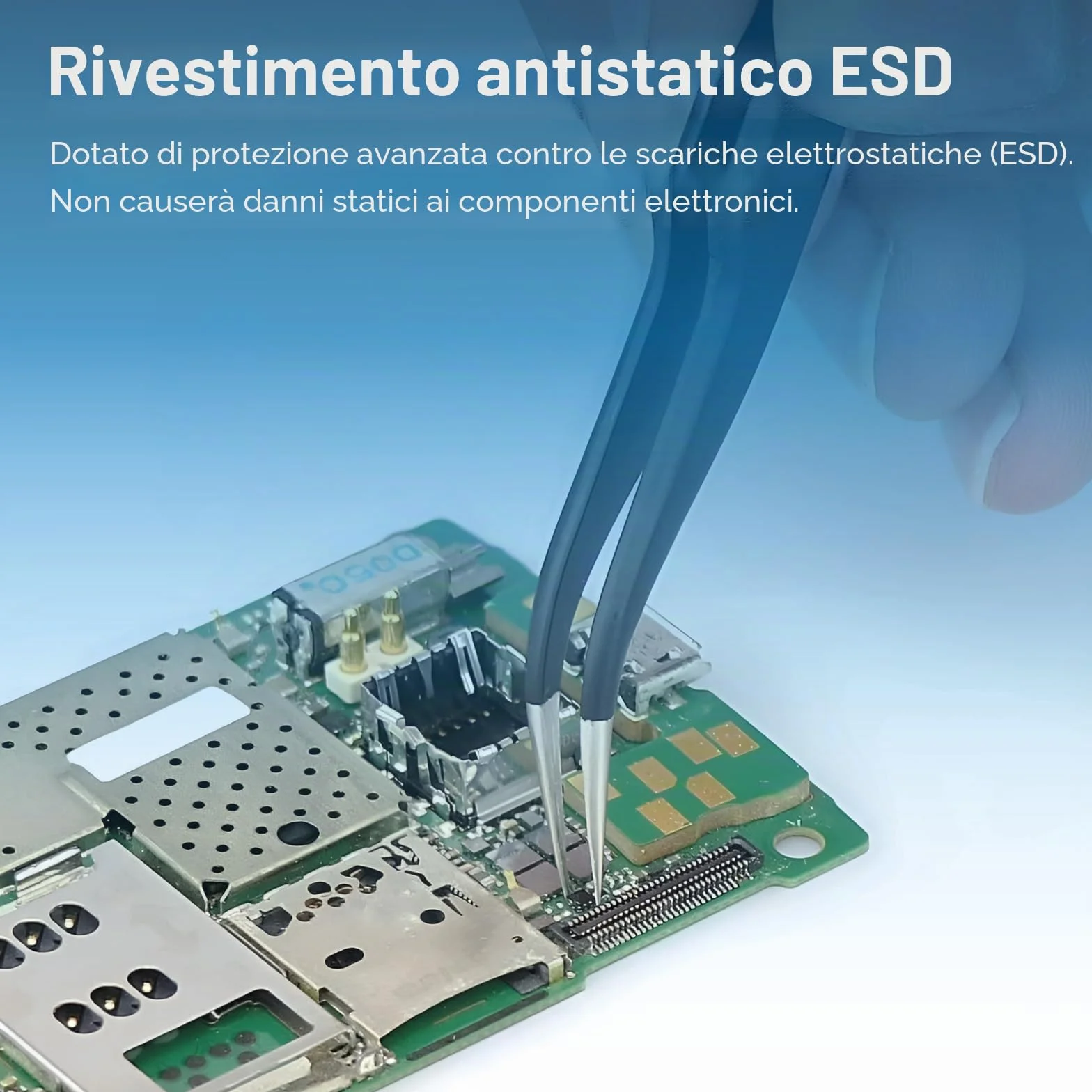 MMOBIEL 10x Pinzette ESD Antistatiche in Acciaio Inox di Precisione per Elettronica, Gioielli, Computer, Laboratorio - con Spatola e Custodia