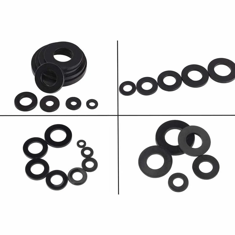 500 Pezzi M2-M10 Rondella Piatta in Nylon Kit Assortimento Nero