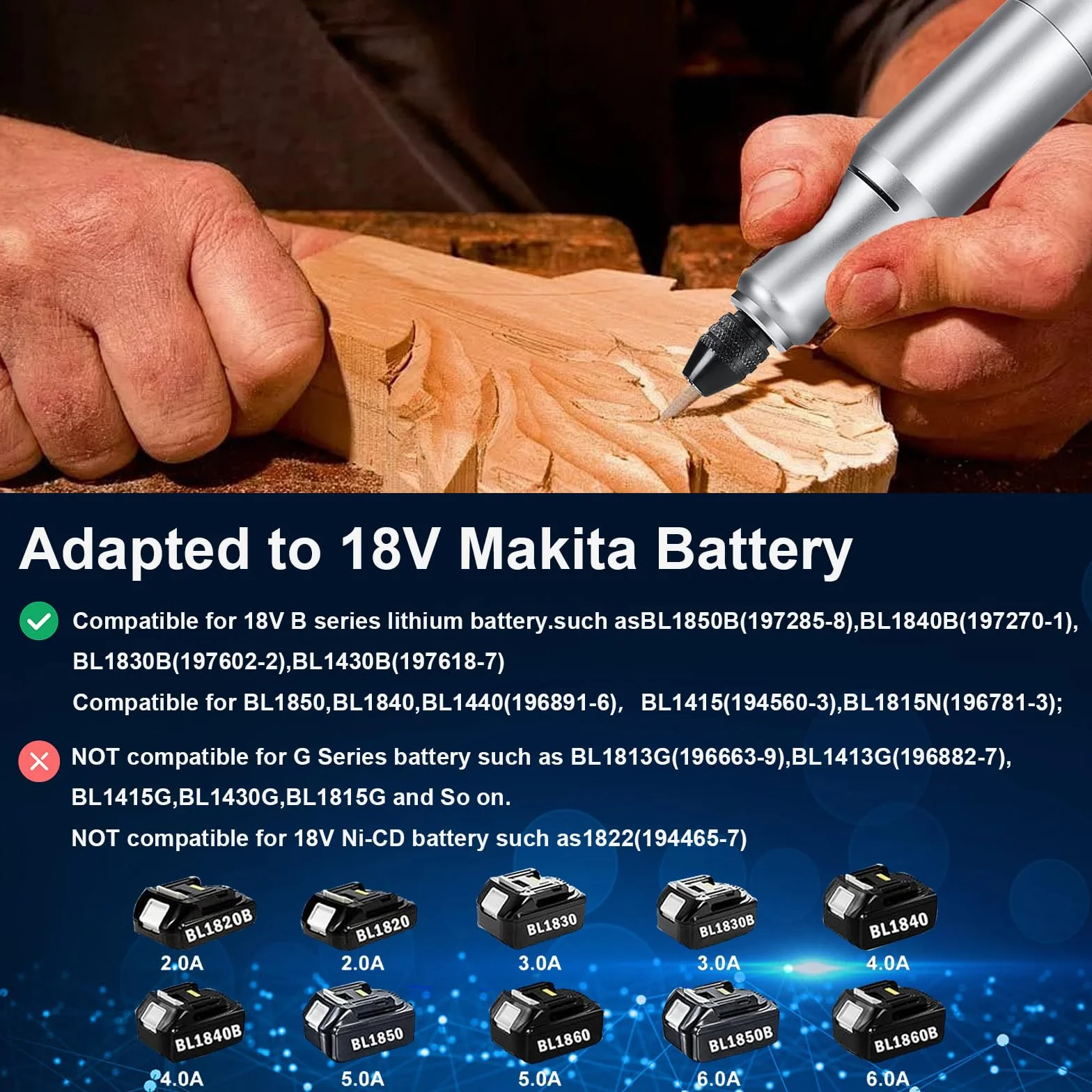 Makita 18 V Strumento Multifunzione a Batteria Senza Spazzole con 128 Accessori