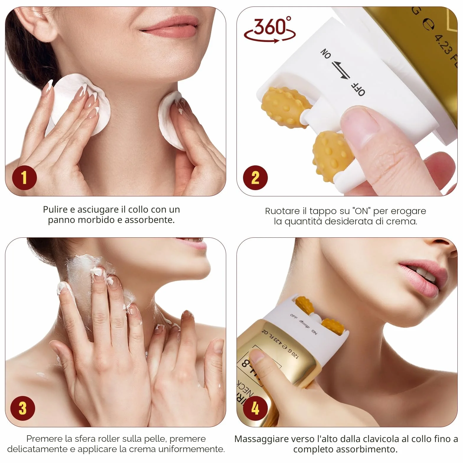 Crema per il Collo Rassodante con Esapeptide, 120g Riduce Rughe e Pelle Cascante