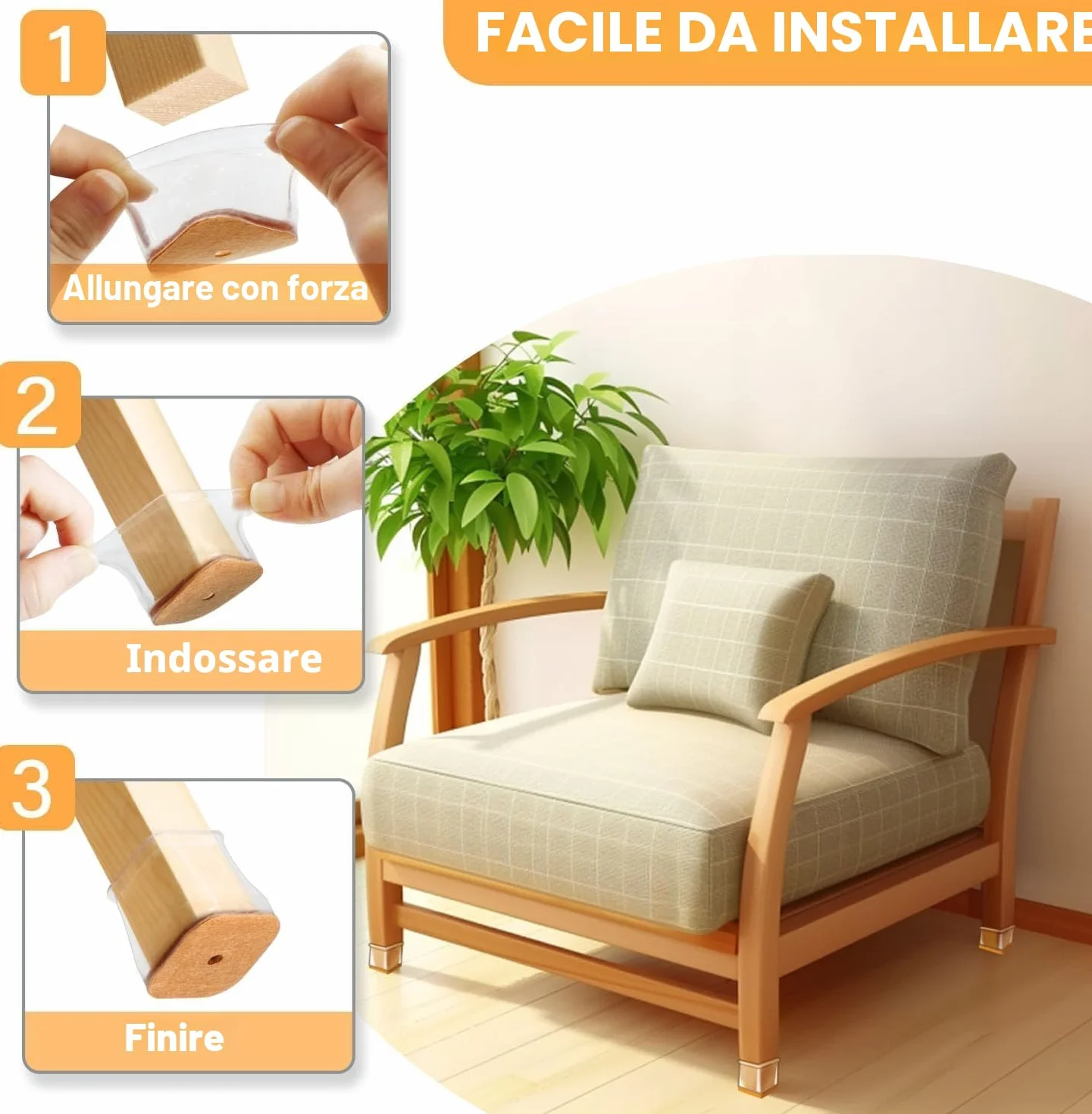 Gommini per Sedie Quadrati in Silicone 20 Pezzi Protezioni Antigraffio per Pavimenti 27-39 mm