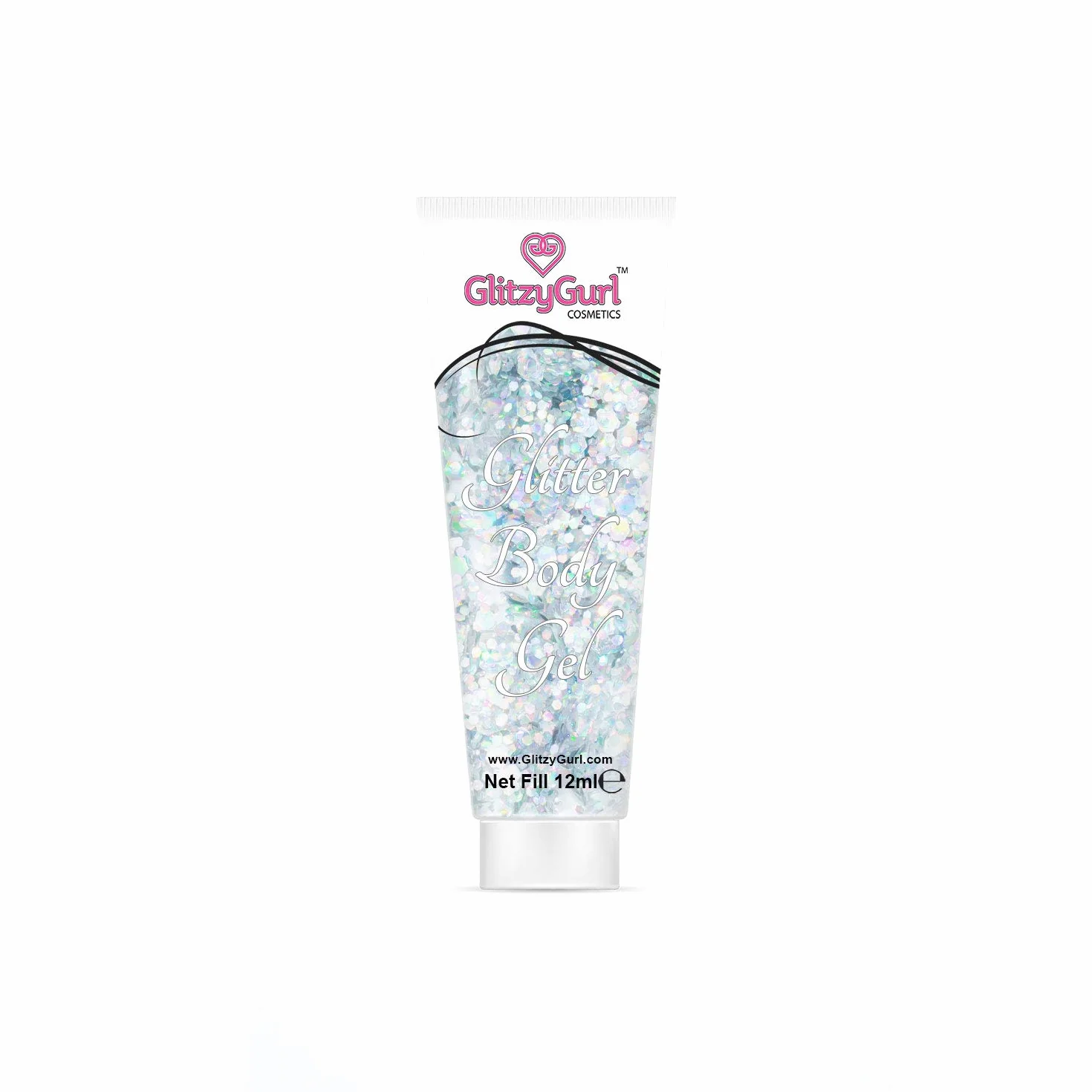 Gel cosmetico con glitter olografici, per viso, corpo e capelli, 12 ml (silver storm)