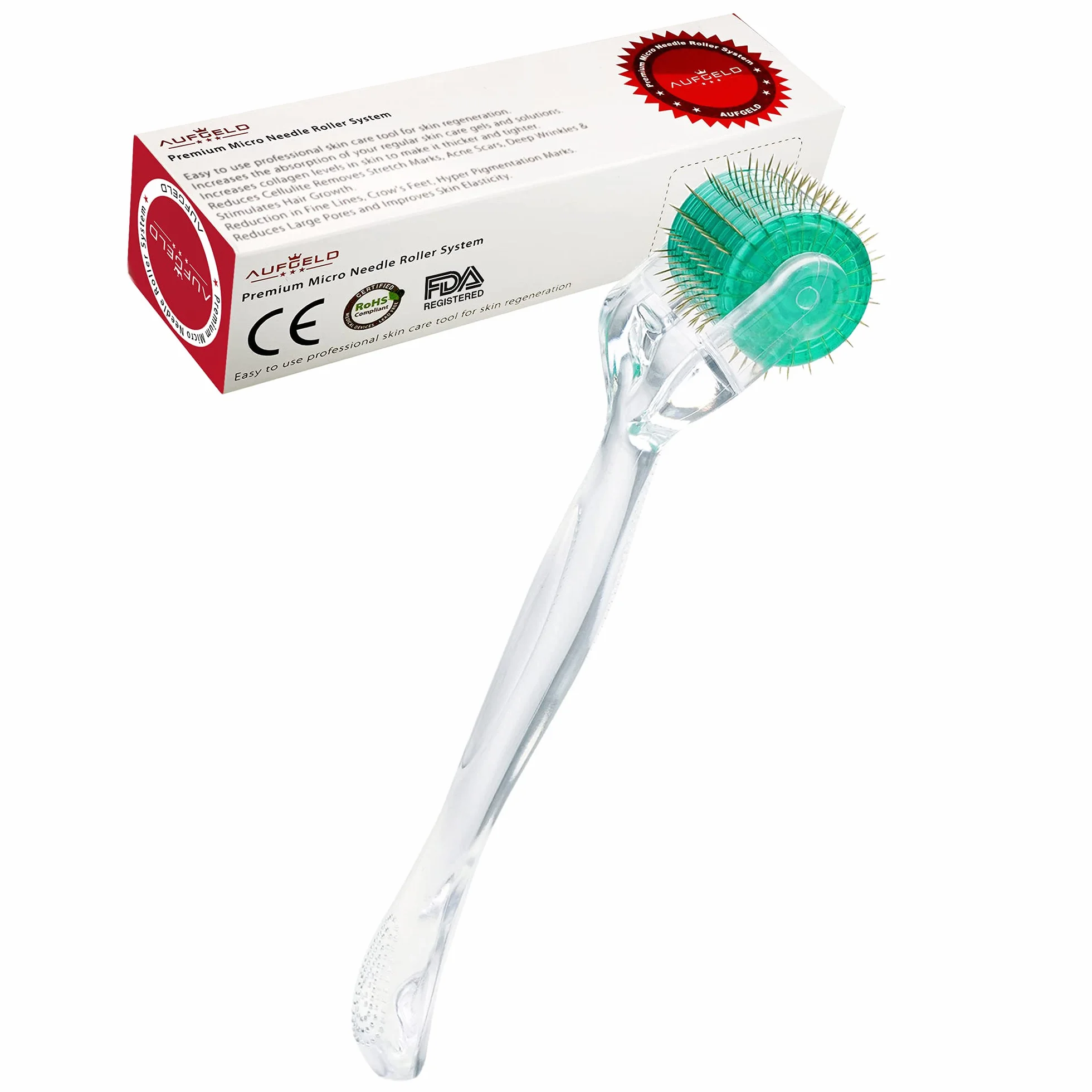 AG192 Dermaroller 1.5mm con micro-aghi in titanio per la cura della pelle, per le rughe del viso, perdita di capelli, smagliature, ricrescita dei capelli, kit per microneedling