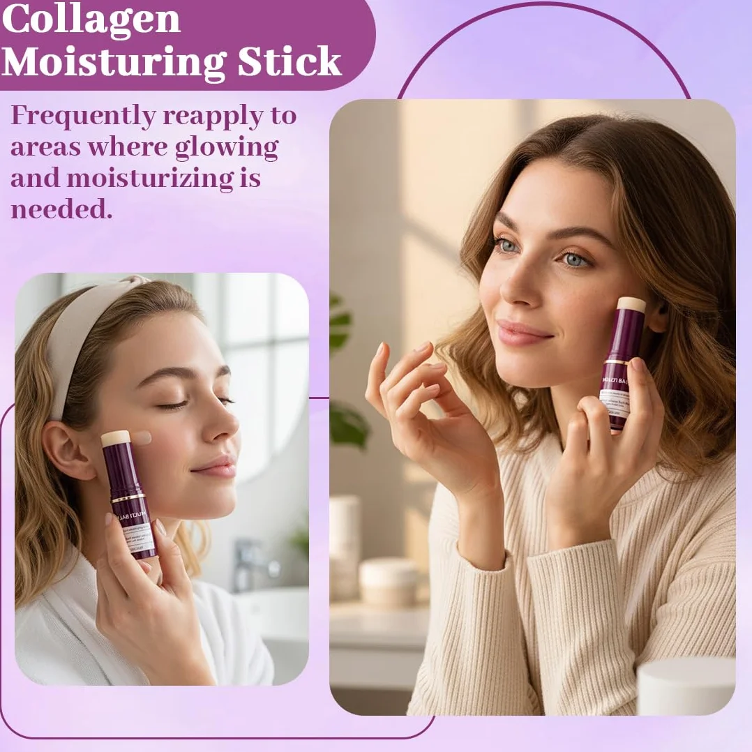 Calcio Volume Multi Balm, Rassodamento Polivalente della Pelle,Idratante, Per occhi, Collo, Viso, Con Bastoncino da Massaggio