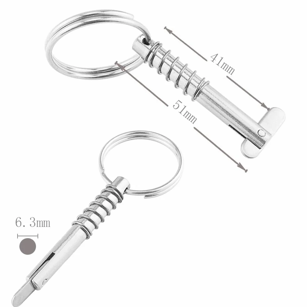 Perno a sgancio rapido inossidabile 316 6.3mm x 51mm 2 pezzi perni a molla marini