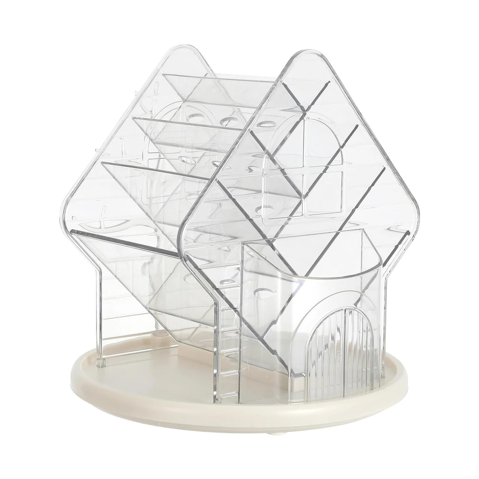 Generico Organizer Cosmetici Trasparente Rotazione 360°, Porta Rossetti e Pennelli in Pet, Design Salvaspazio per Scrivania e Camera da Letto