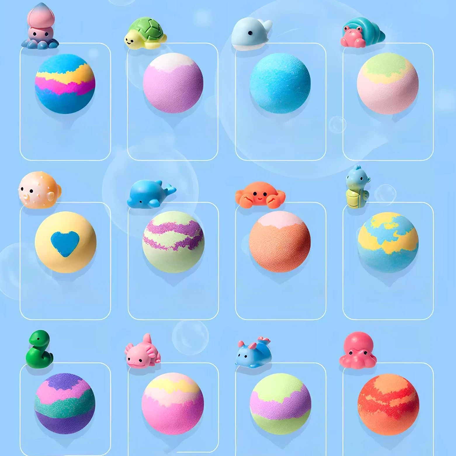 Bombe da Bagno Effervescenti 12 Pezzi Effervescenti Delicati Rinfrescanti | Bombe da Bagno Schiumose Regalo Idea per Adolescenti Famiglia Bambini Ragazzi Ragazze Figlio Figlia
