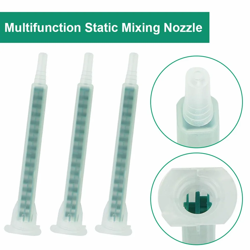 Tubo di Miscelazione Statico Verde 50 Pezzi 83mm AB Ugelli Miscelatori per Colla Bicomponente
