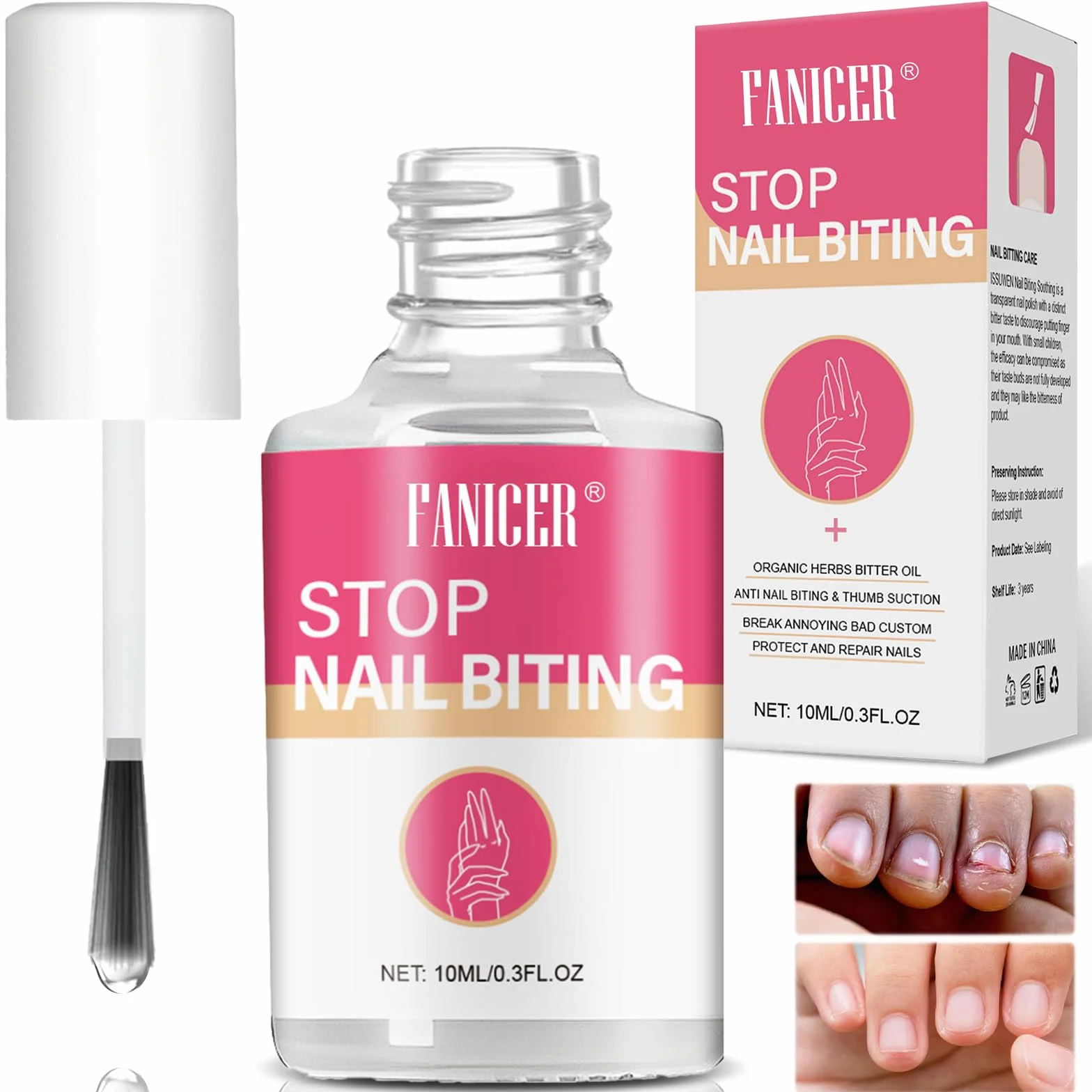 10ml Liquido Stop Per Prevenire La Masticazione, Liquido Anti-Morso, Liquido Per Smettere Di Mangiarsi Le Unghie, Prevenire il Rosicchiamento nei Bambini e negli Adulti, Applicazione Facile
