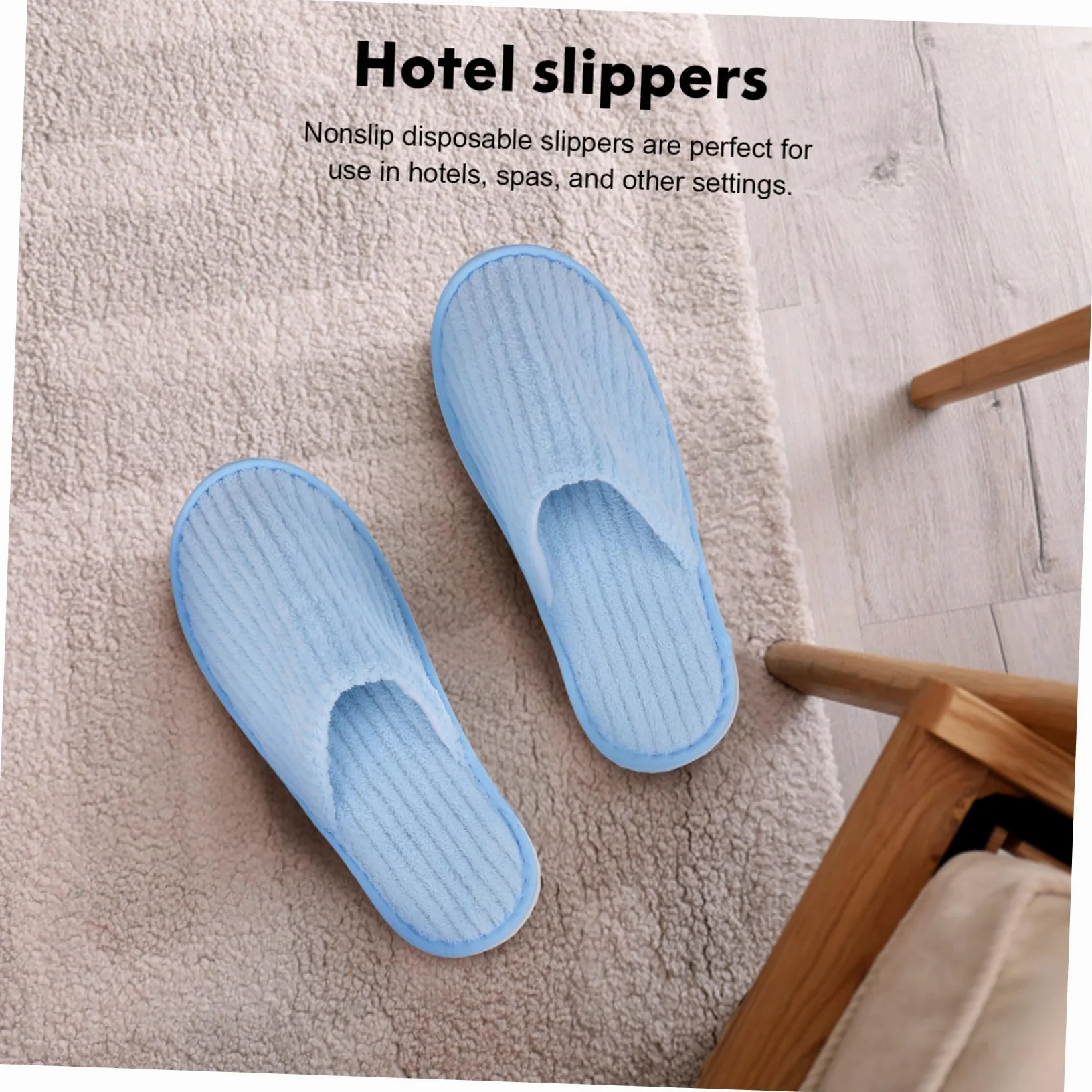 FRCOLOR 12 Paia di Pantofole da Spa Antiscivolo in Pile di Corallo, Leggere, per Viaggio e Spa