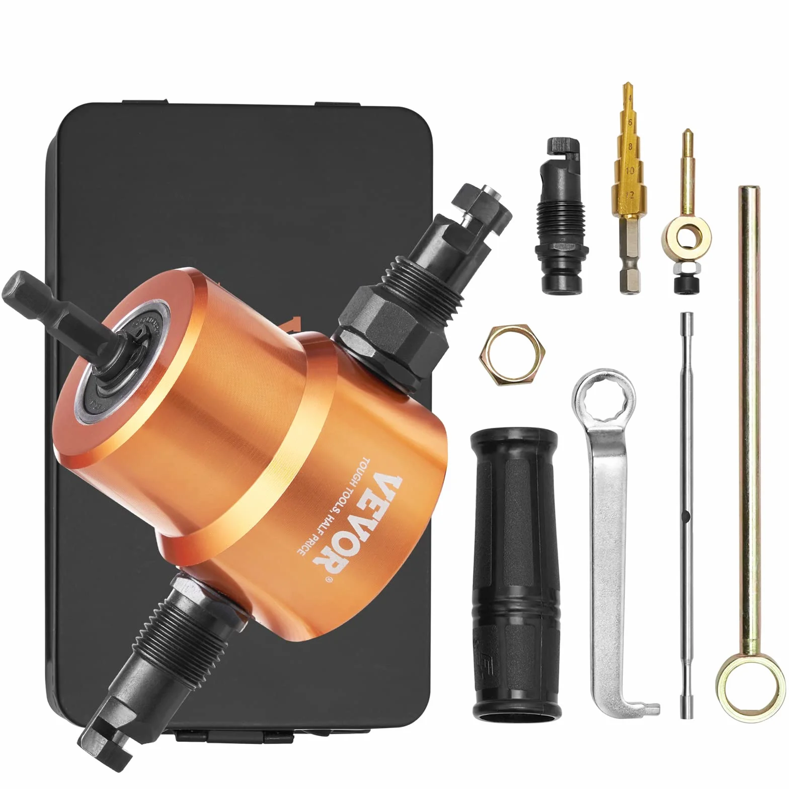 VEVOR Kit Punta Roditrice Doppia Testa per Trapano Lamiera 1500-3000 giri/min Spessore Taglio 1,6mm