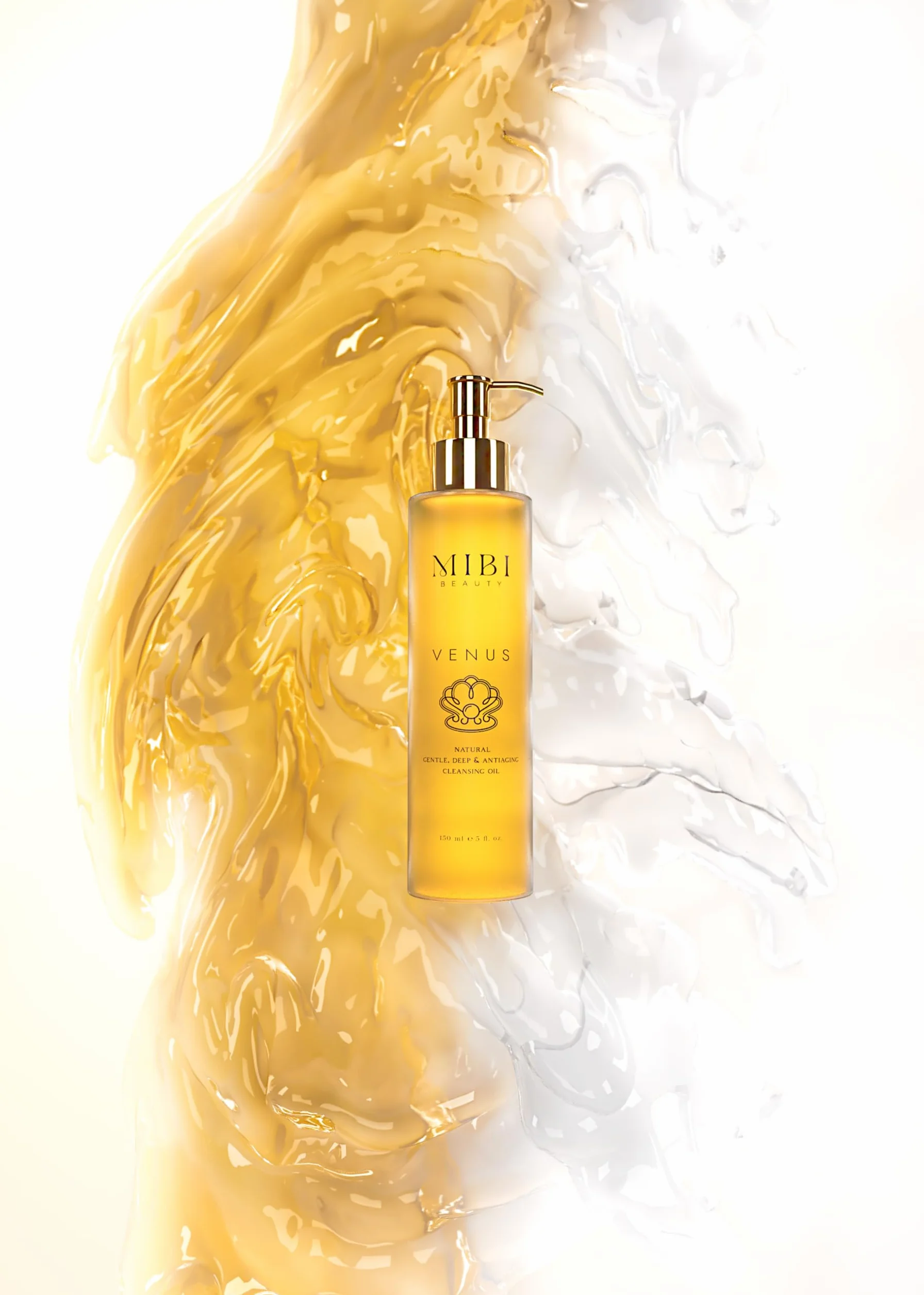 Venus - Olio detergente viso con vitamine C ed E e 7 oli botanici, 95% origine naturale, struccante efficace senza secca, non ostruisce pori, tutti i tipi di pelle, anti-età, 150 ml