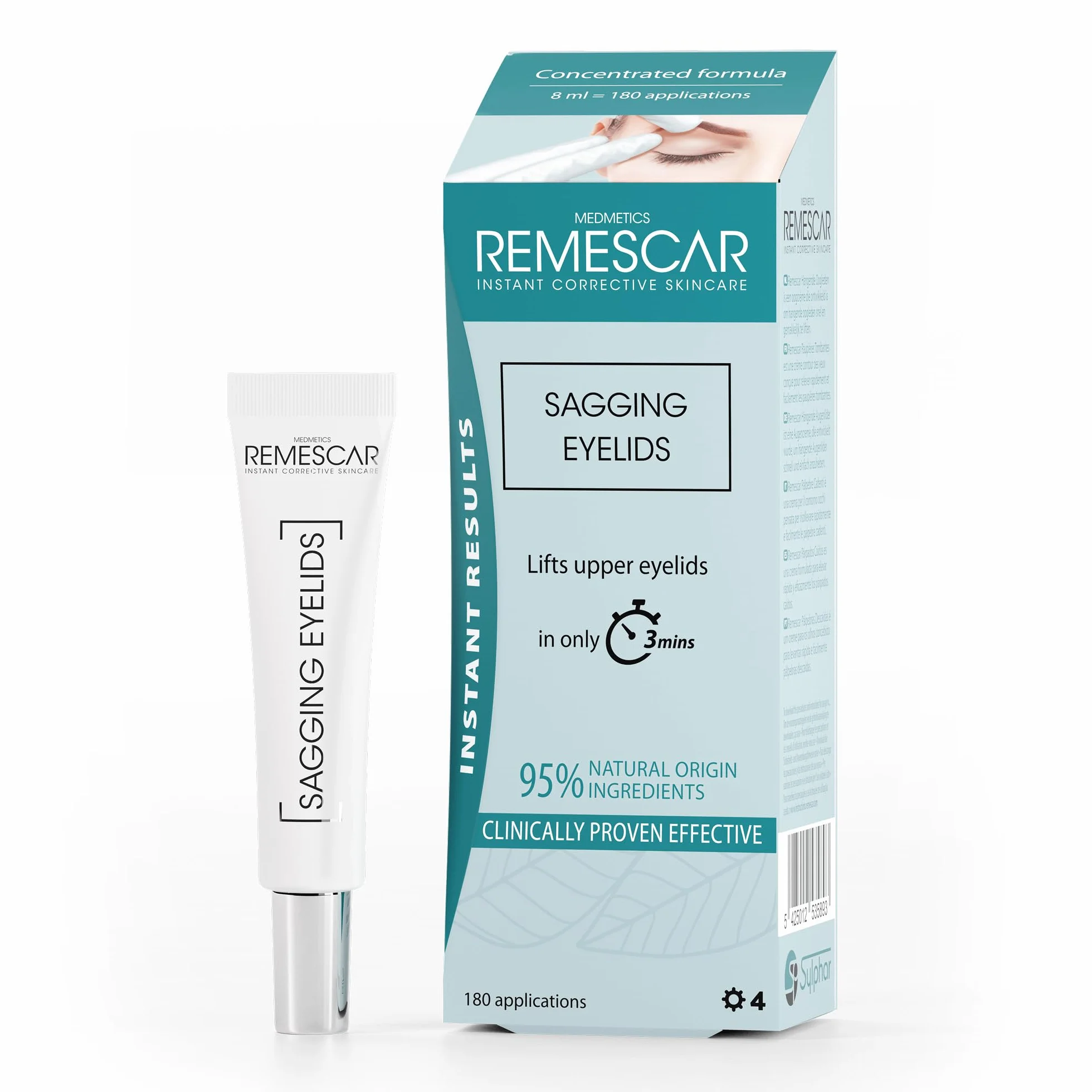 Remescar Palpebre Cadute 8ml - Crema Effetto Lifting Per Ridurre le Borse Clinicamente Testata - Crema Occhi