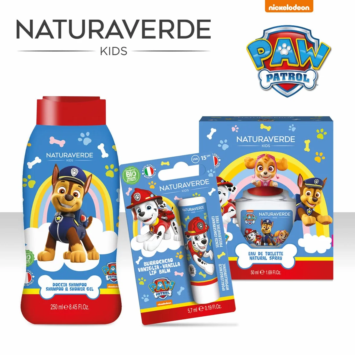Naturaverde | Kids - Paw Patrol - Eau de Toilette Spray per Bambini, Profumo Piacevole sulla Pelle, Contiene Alcool, Natural Spray, 50ml