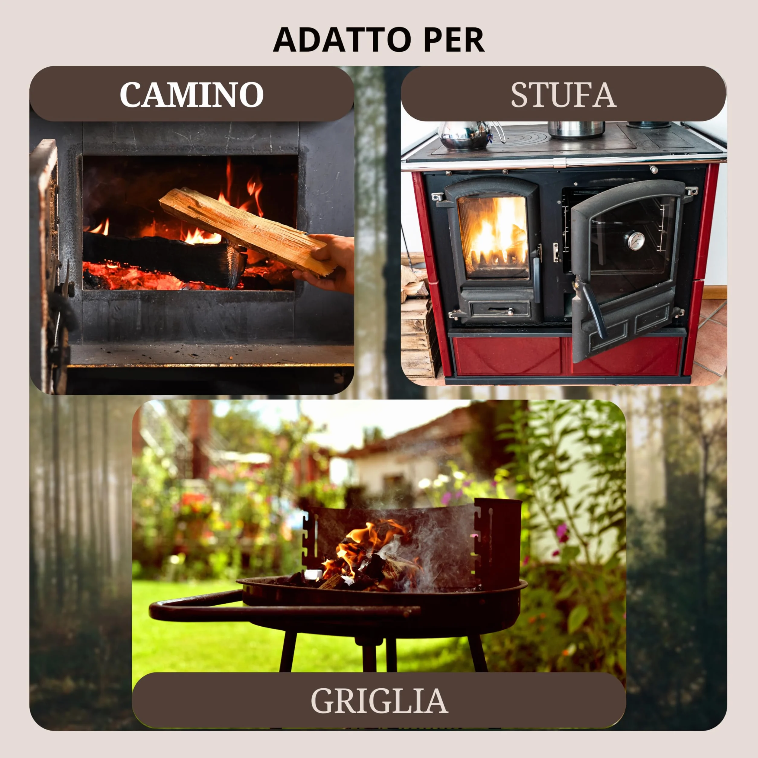 LERAVA Legnetti Accendifuoco 2,5 kg - Legna da Ardere per Camino Naturale in Legno di Pino e Abete
