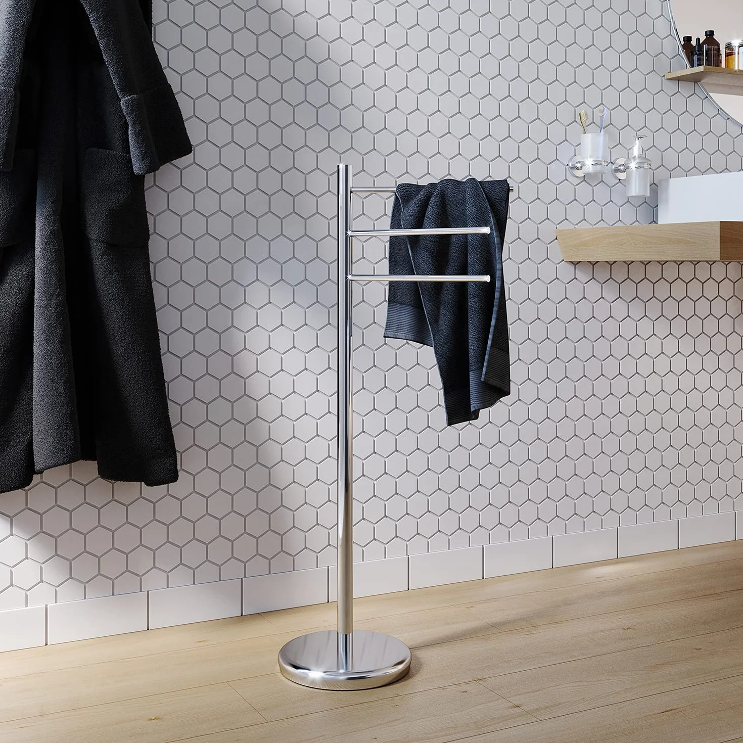 Porta asciugamani bagno cromato GEDY metallo 93,7x25x43,5 cm