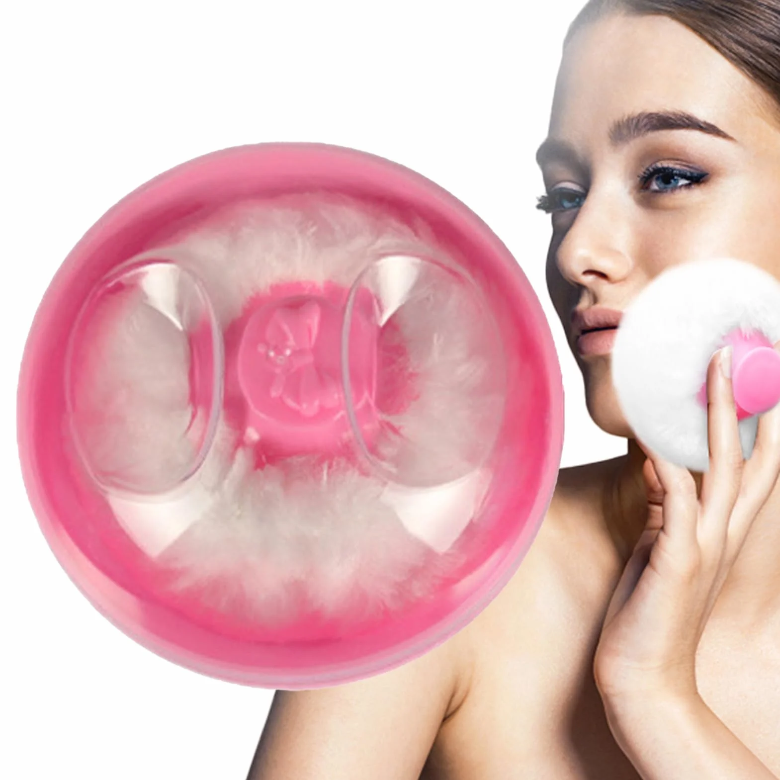 Scatola Con Cuscino per Cipria e Applicatore,Contenitore per Talco Corpo Donna con Piumino - Indispensabile Da Viaggio Portatile Per Routine Sera Cura Per Clima Caldo E Dopo Doccia O Bagno